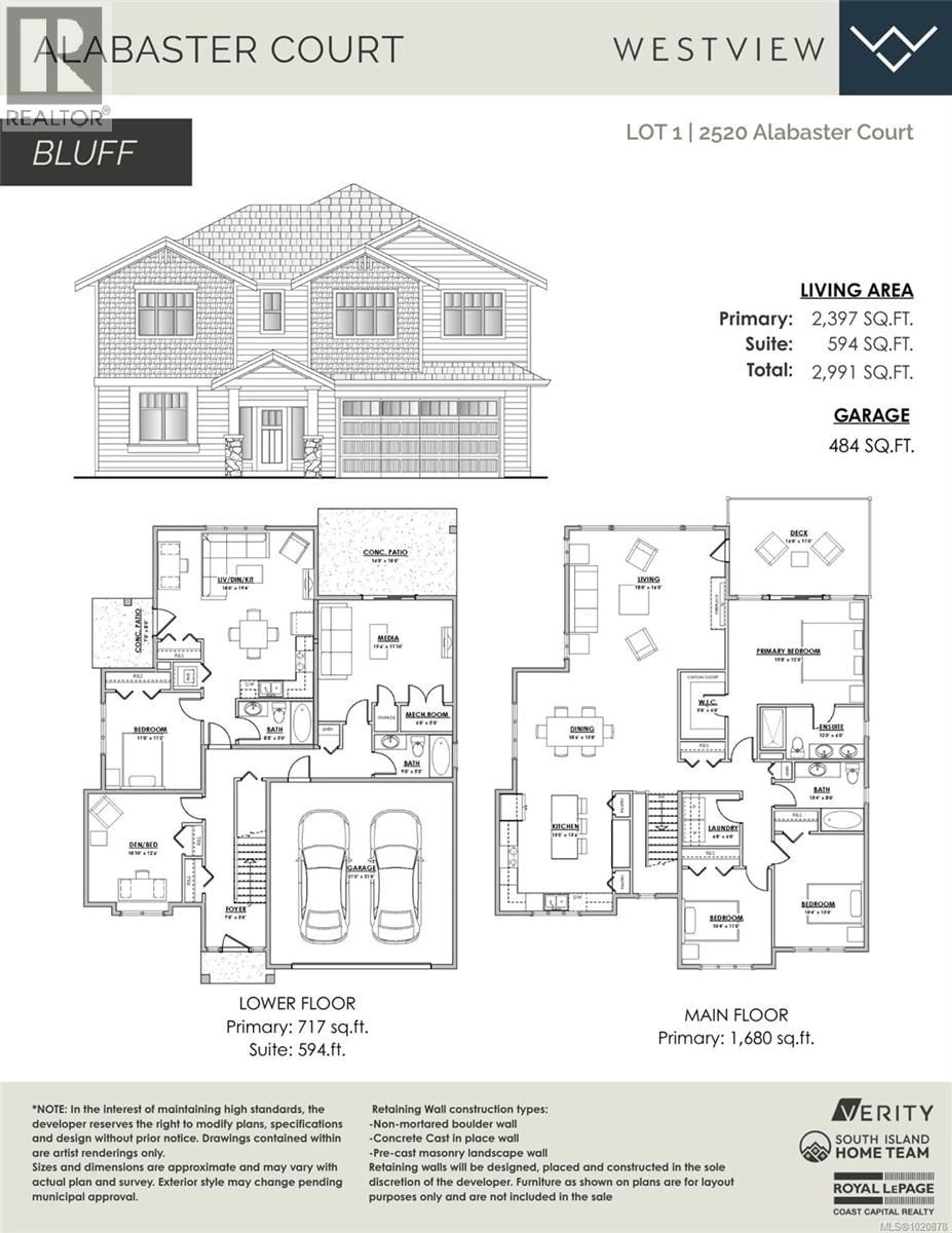 Floor plan for 2520 ALABASTER COURT, Langford British Columbia V9B5N1