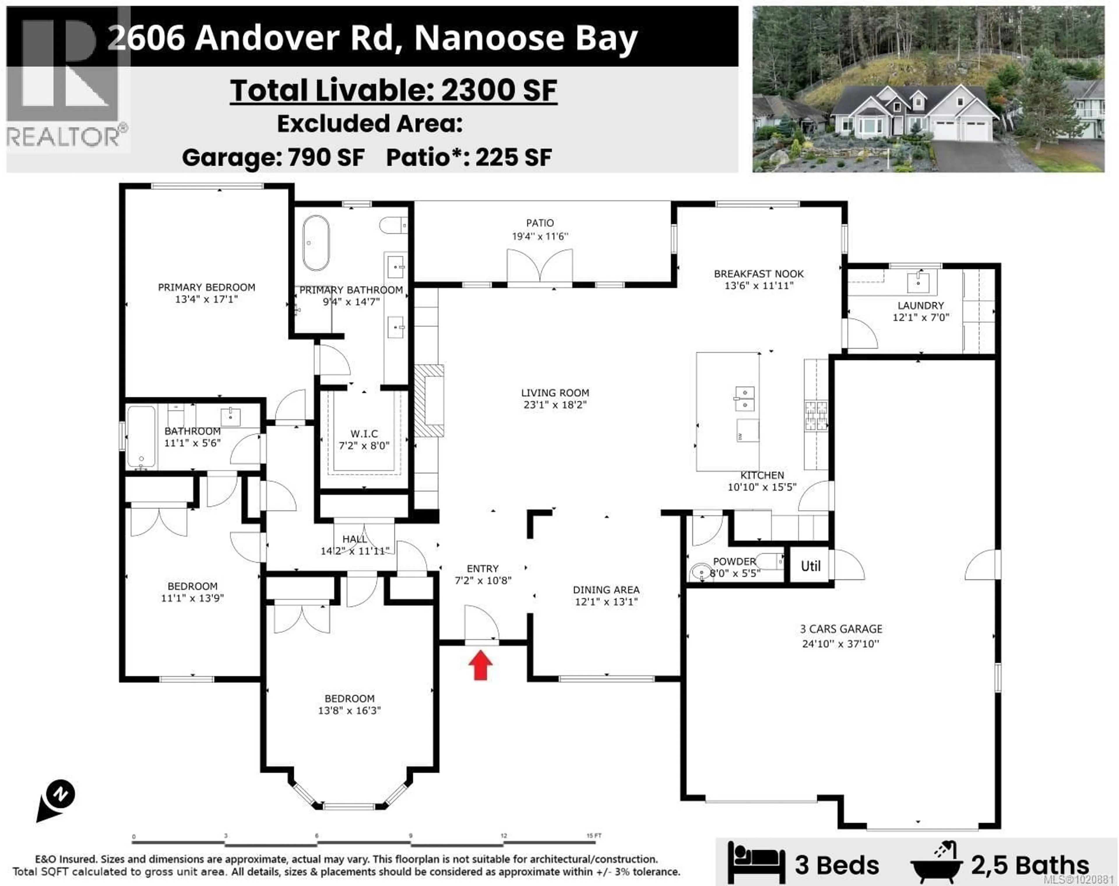 Floor plan for 2606 ANDOVER ROAD, Nanoose Bay British Columbia V9P9K5