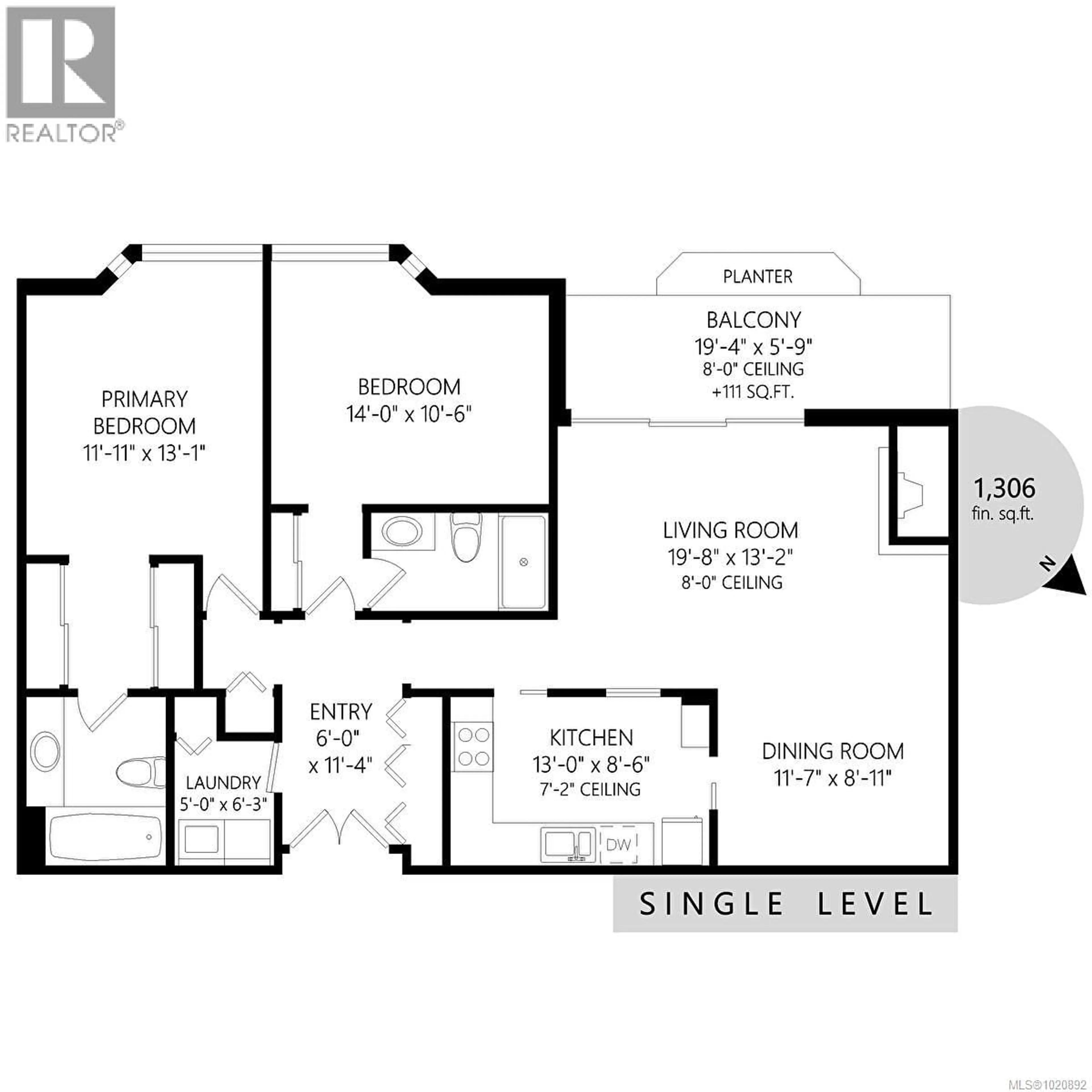 Floor plan for 305 - 1370 BEACH DRIVE, Oak Bay British Columbia V8S2N6