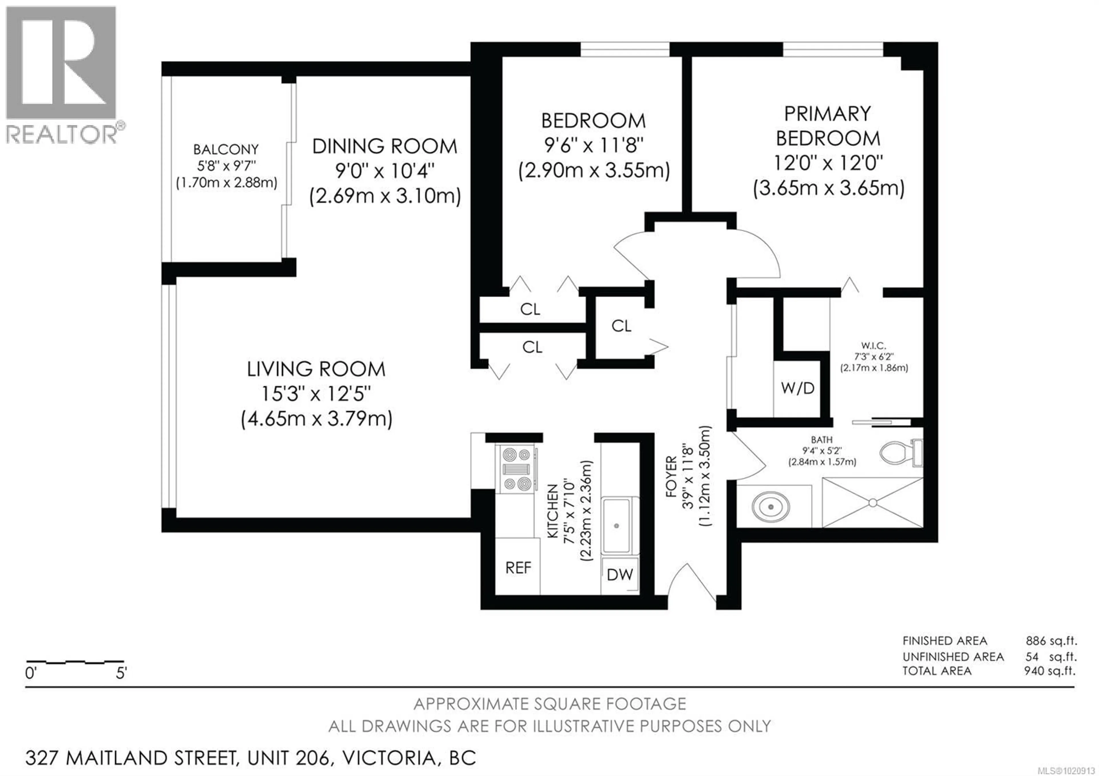 Floor plan for 206 - 327 MAITLAND STREET, Victoria British Columbia V9A7G7