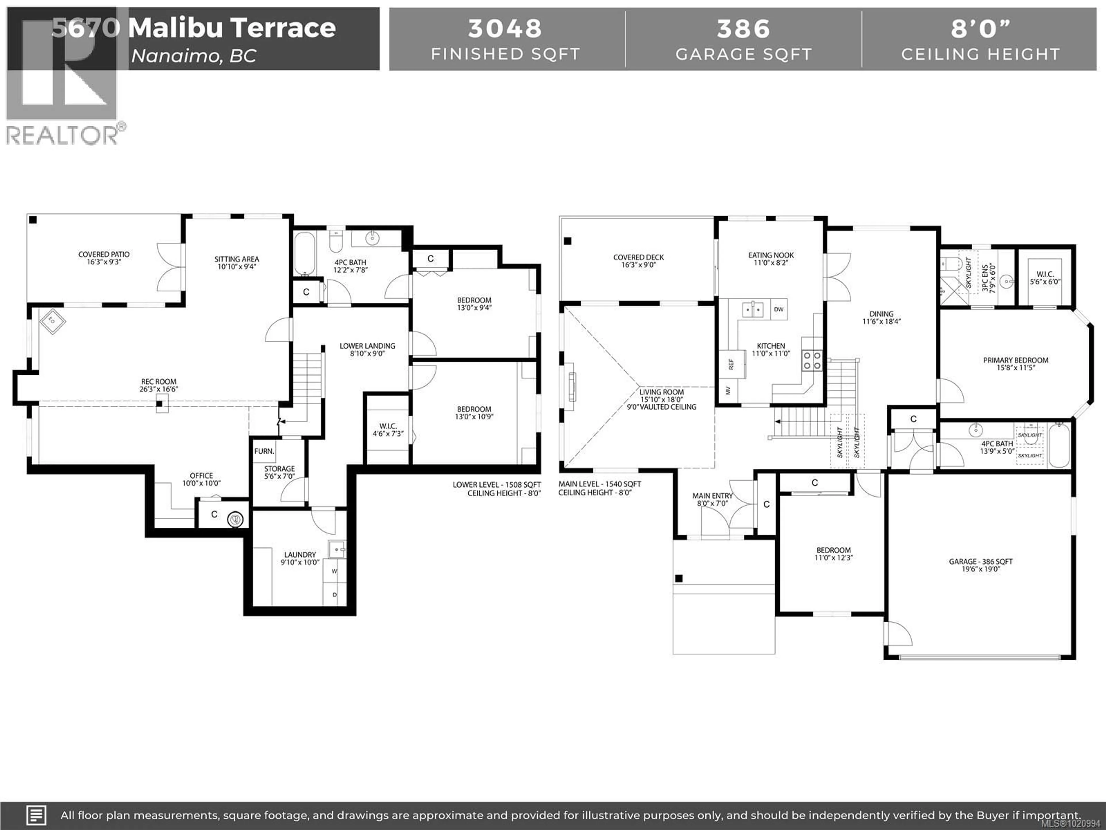 Floor plan for 5670 MALIBU TERRACE, Nanaimo British Columbia V9T5W7