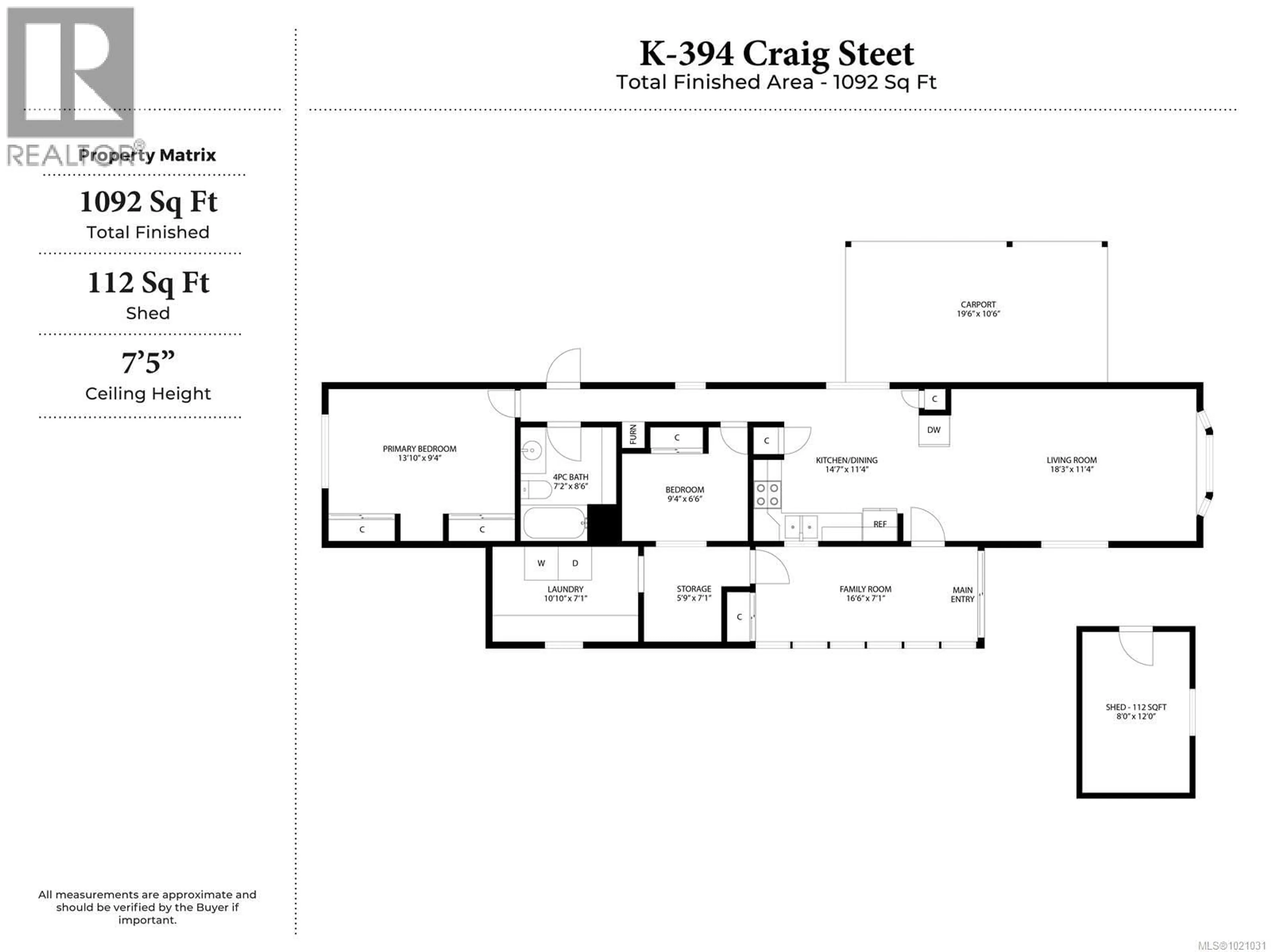 Floor plan for K - 394 CRAIG STREET, Parksville British Columbia V9P1L4