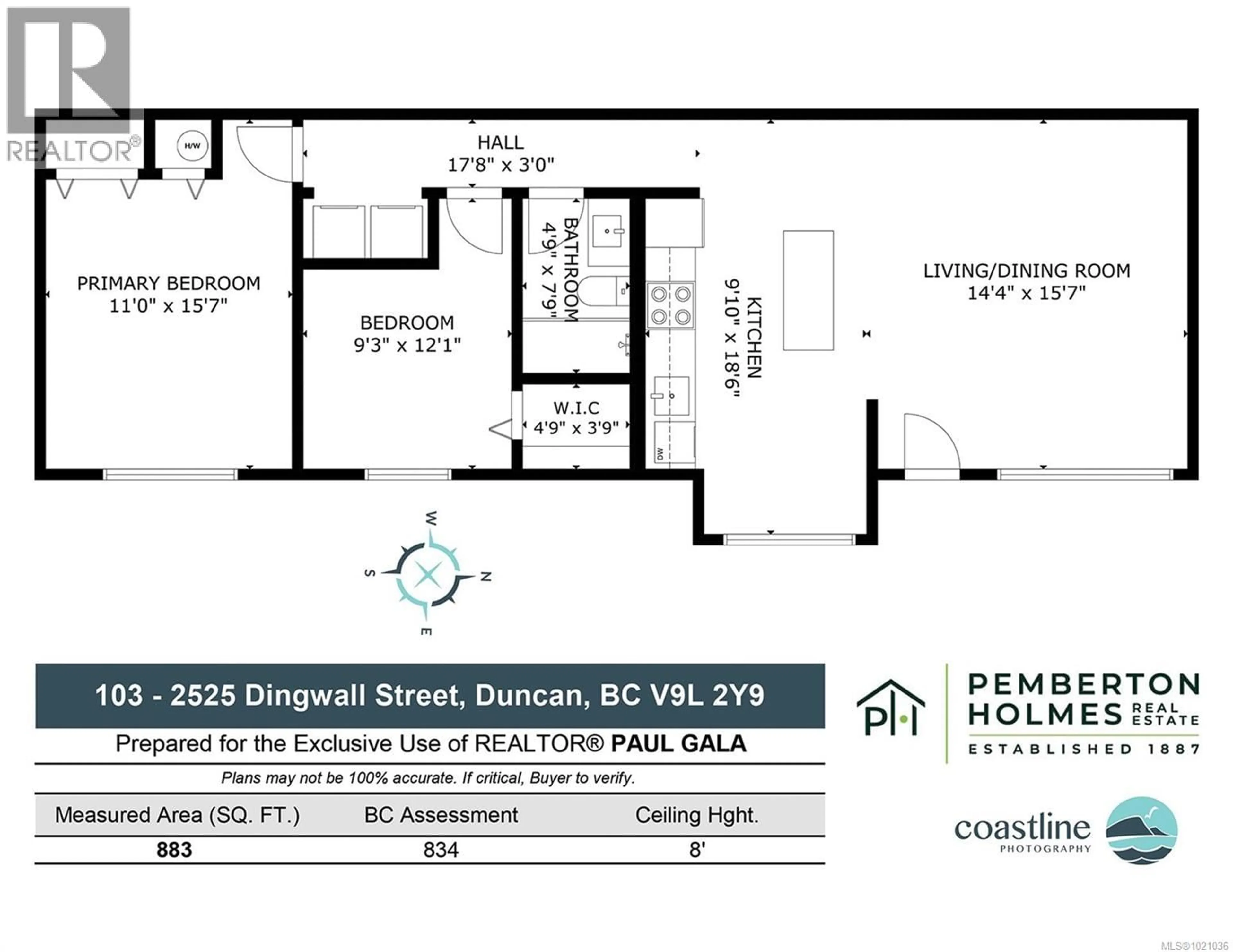 Floor plan for 103 - 2525 DINGWALL STREET, Duncan British Columbia V9L2Y8