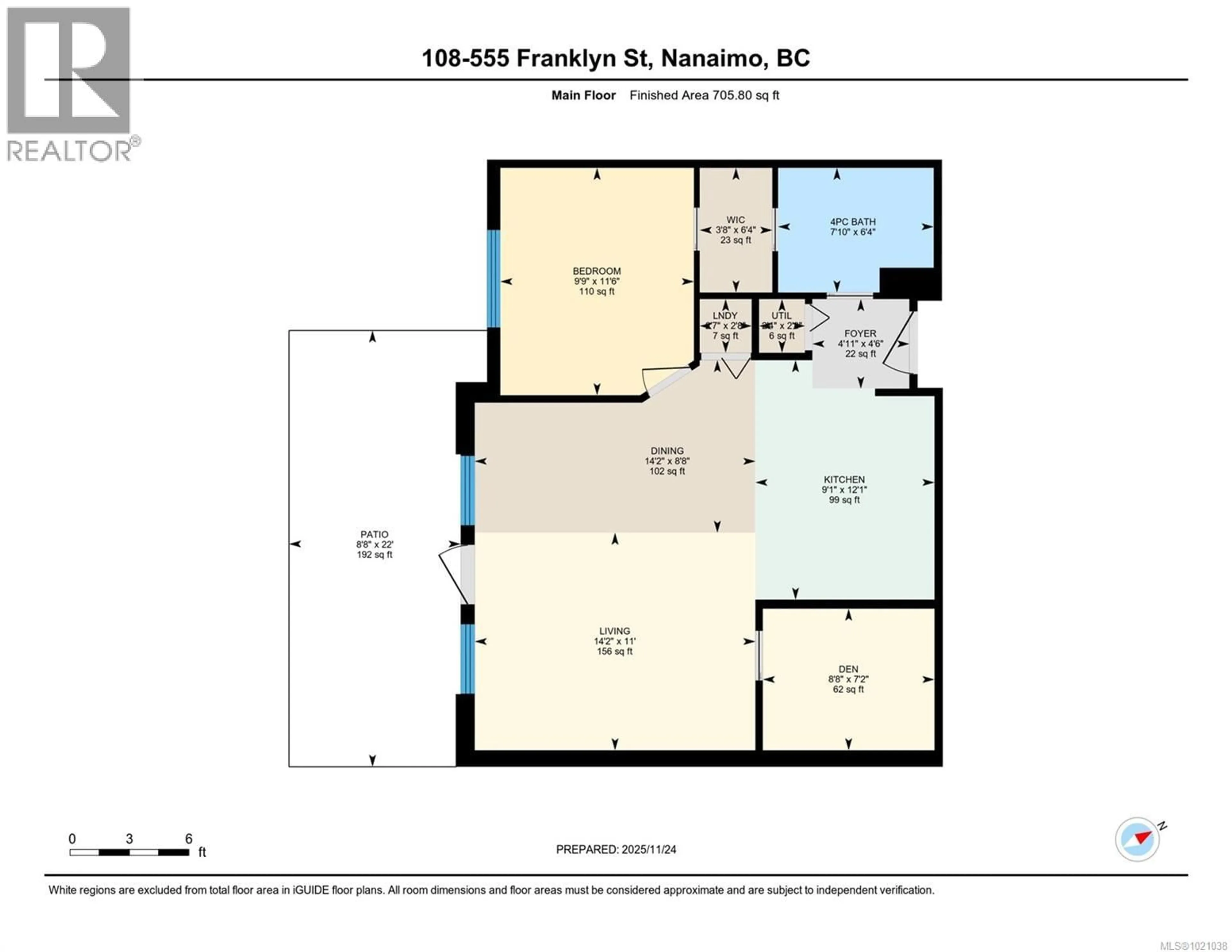 Floor plan for 108 - 555 FRANKLYN STREET, Nanaimo British Columbia V9R2X9