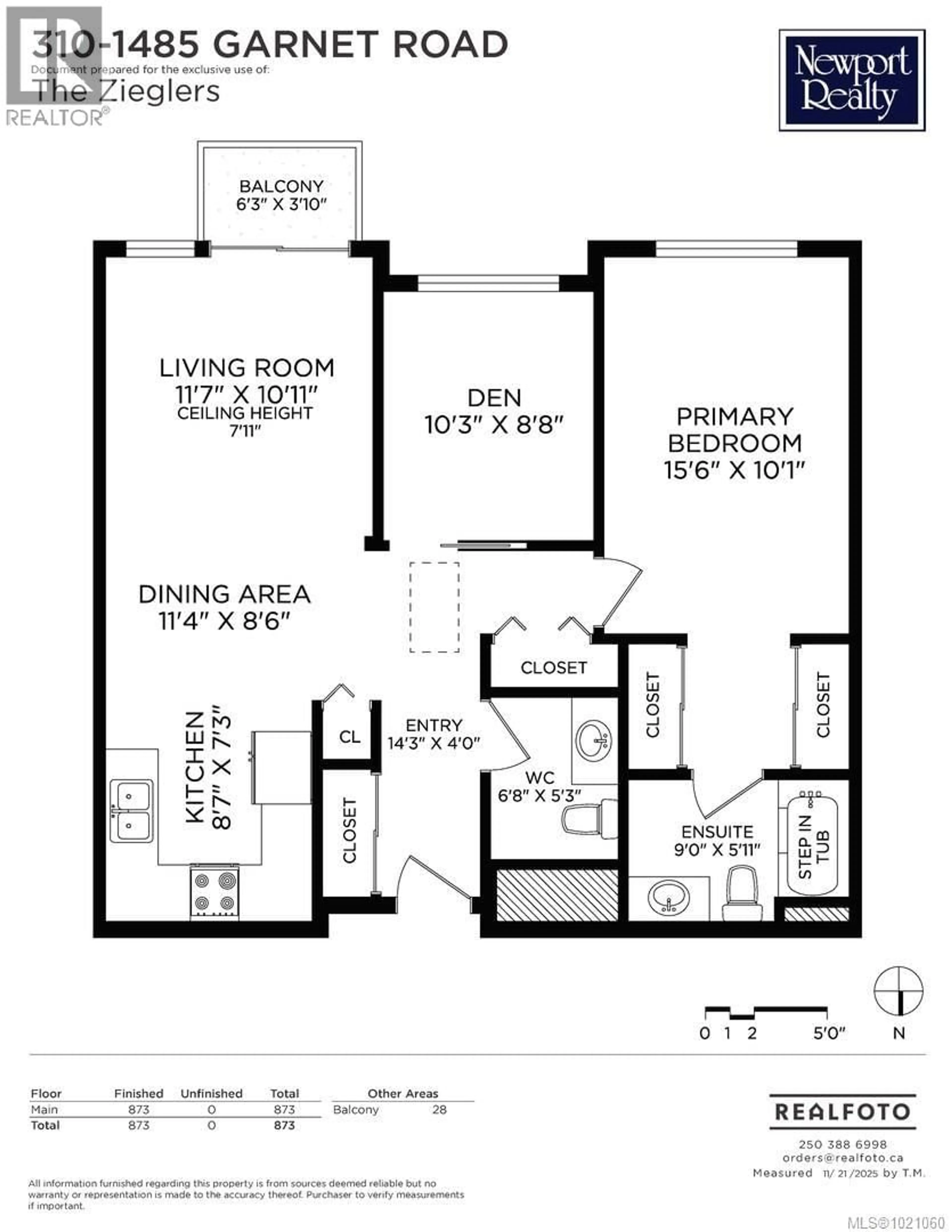 Floor plan for 310 - 1485 GARNET ROAD, Saanich British Columbia V8P5T5