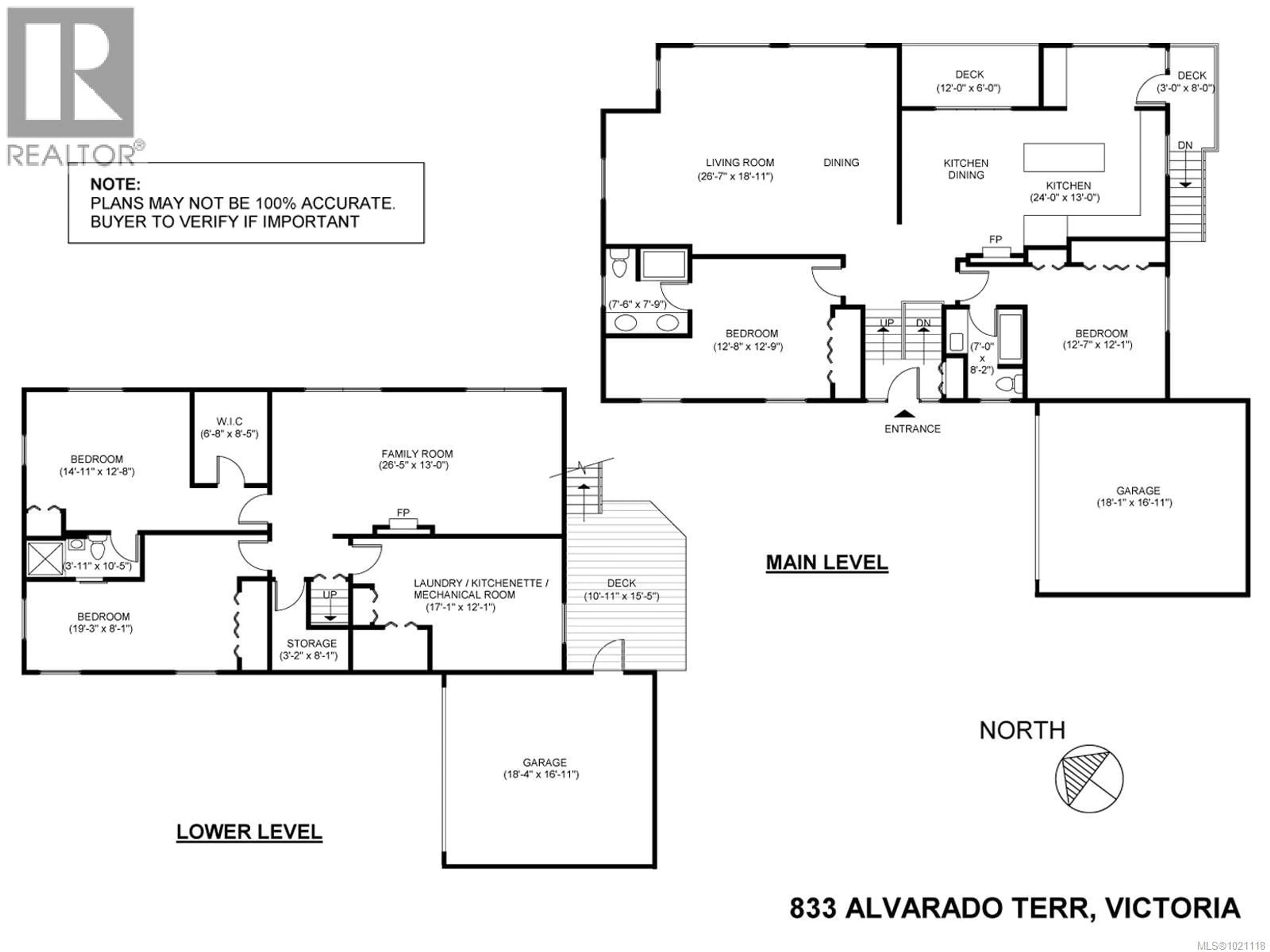Floor plan for 833 ALVARADO TERRACE, Saanich British Columbia V8Y1G5