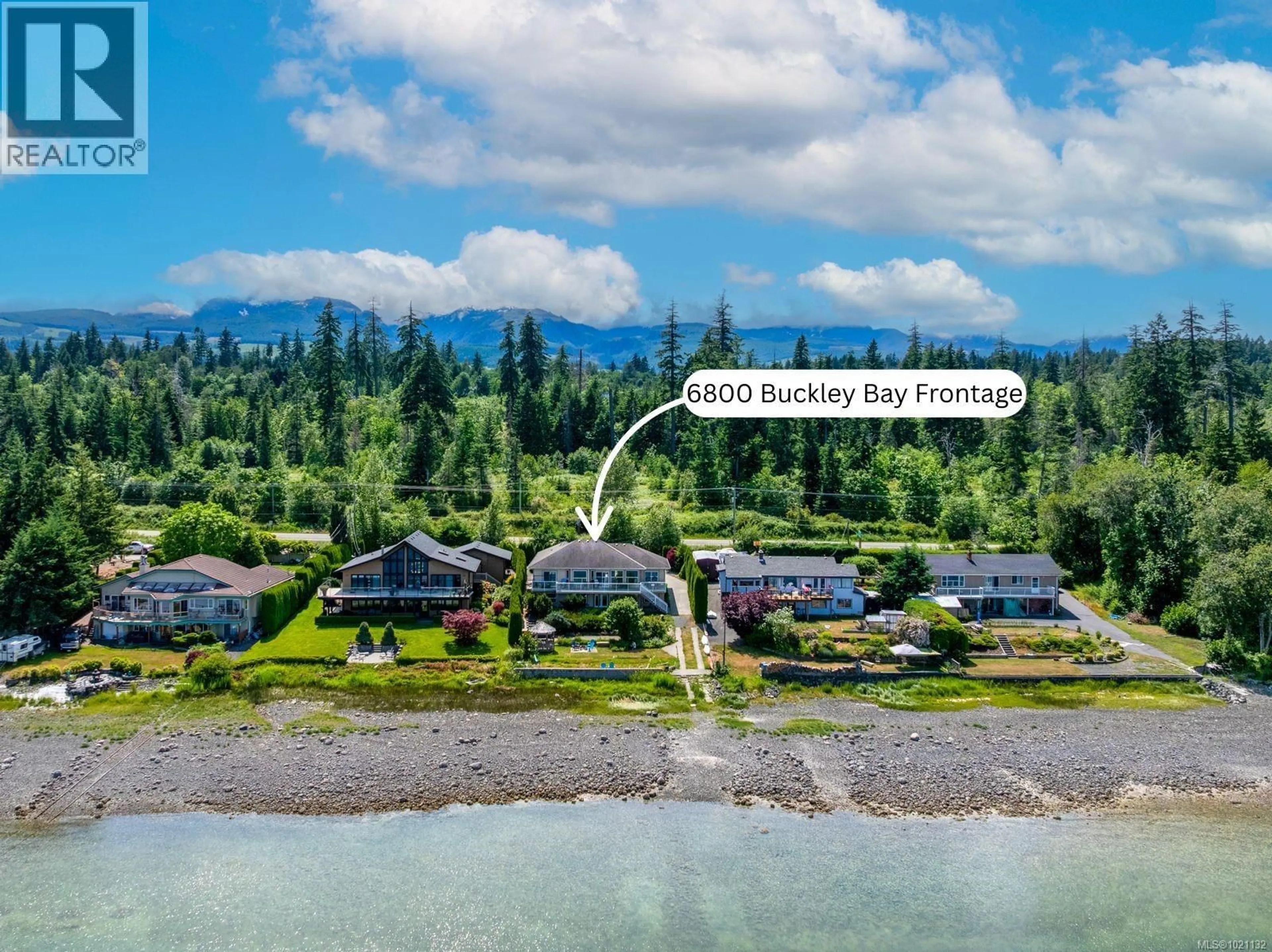 A pic from outside/outdoor area/front of a property/back of a property/a pic from drone, water/lake/river/ocean view for 6800 BUCKLEY BAY FRONTAGE ROAD, Fanny Bay British Columbia V0R1W0