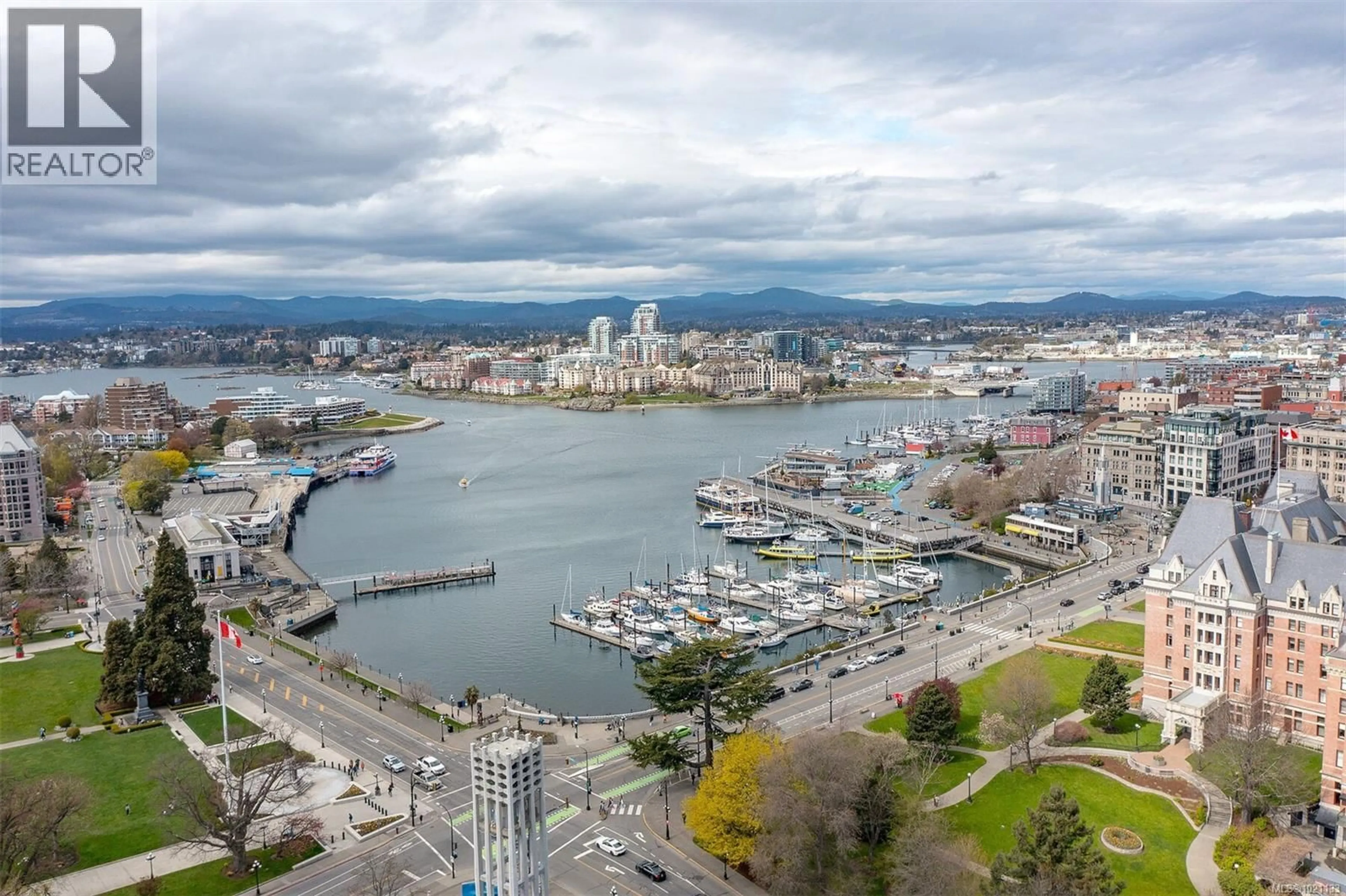 A pic from outside/outdoor area/front of a property/back of a property/a pic from drone, water/lake/river/ocean view for 1008 - 647 MICHIGAN STREET, Victoria British Columbia V8V1S9