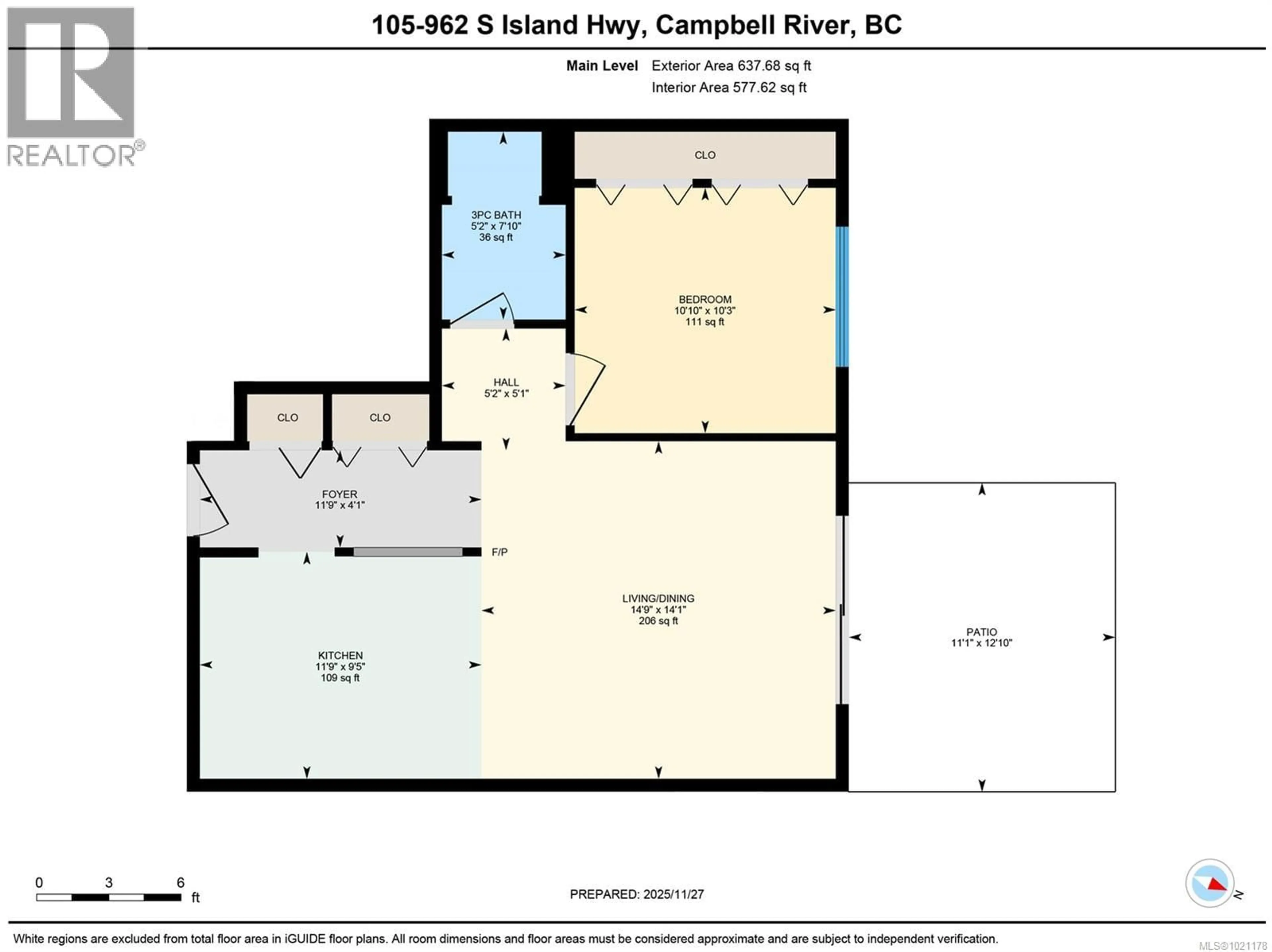 Floor plan for 105 - 962 ISLAND HIGHWAY SOUTH, Campbell River British Columbia V9W1B1