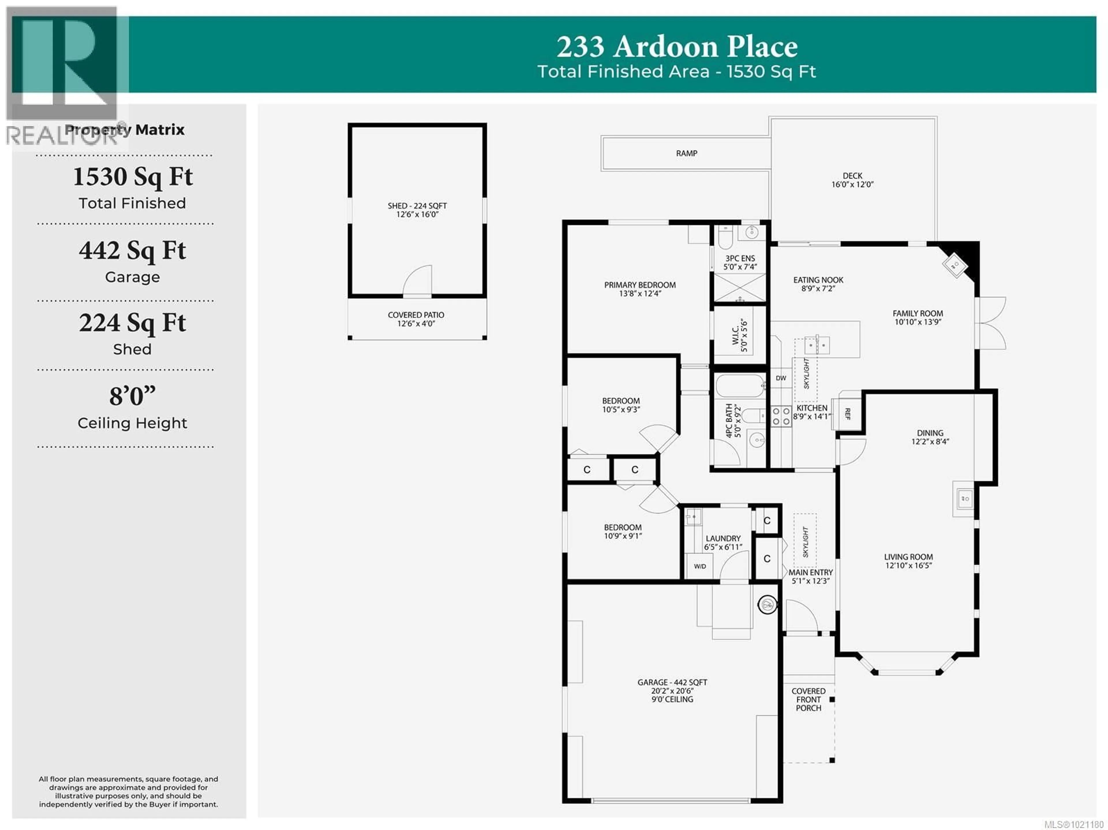 Floor plan for 233 ARDOON PLACE, Nanaimo British Columbia V9T4V9