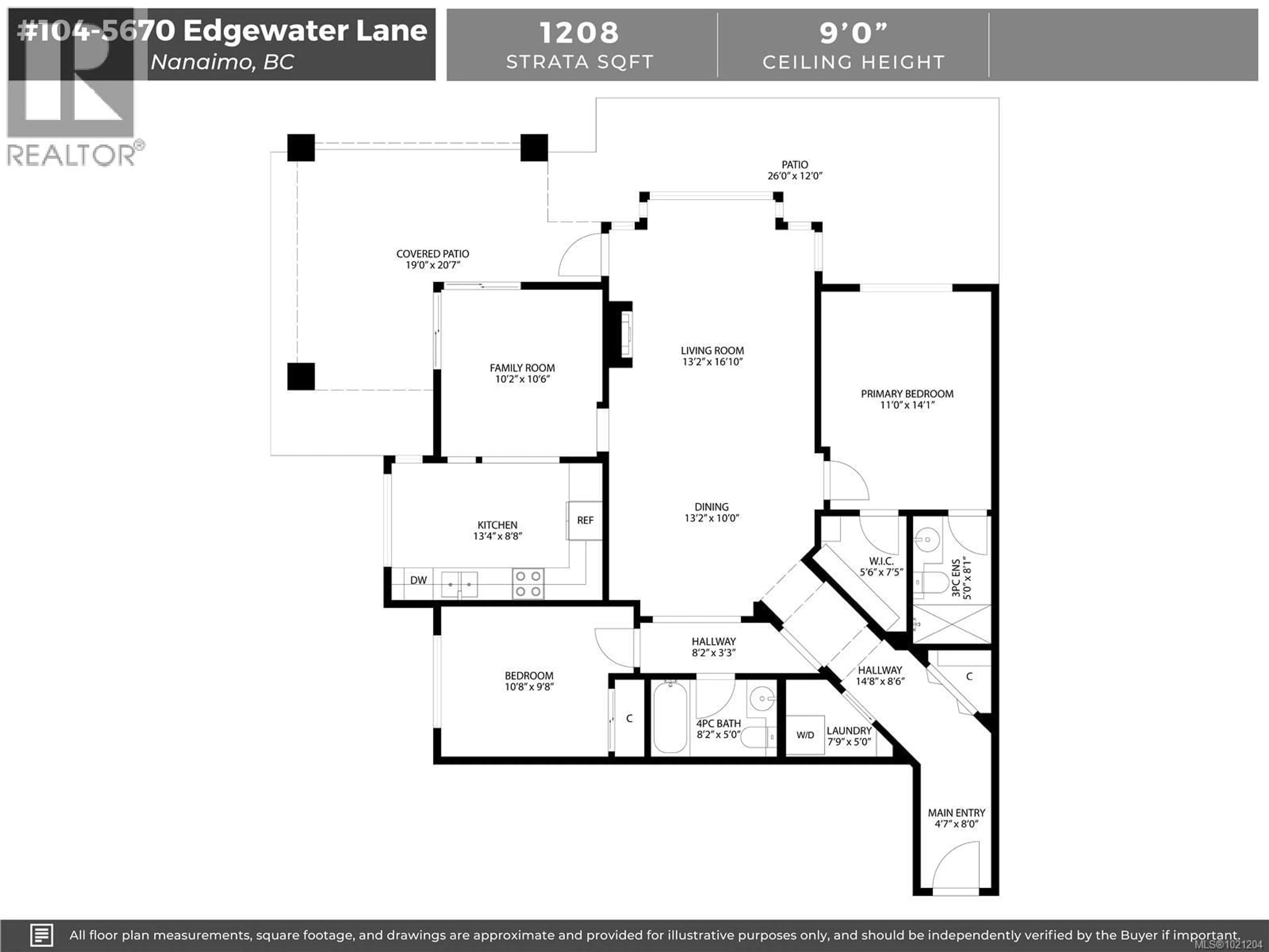 Floor plan for 104 - 5670 EDGEWATER LANE, Nanaimo British Columbia V9T6K1