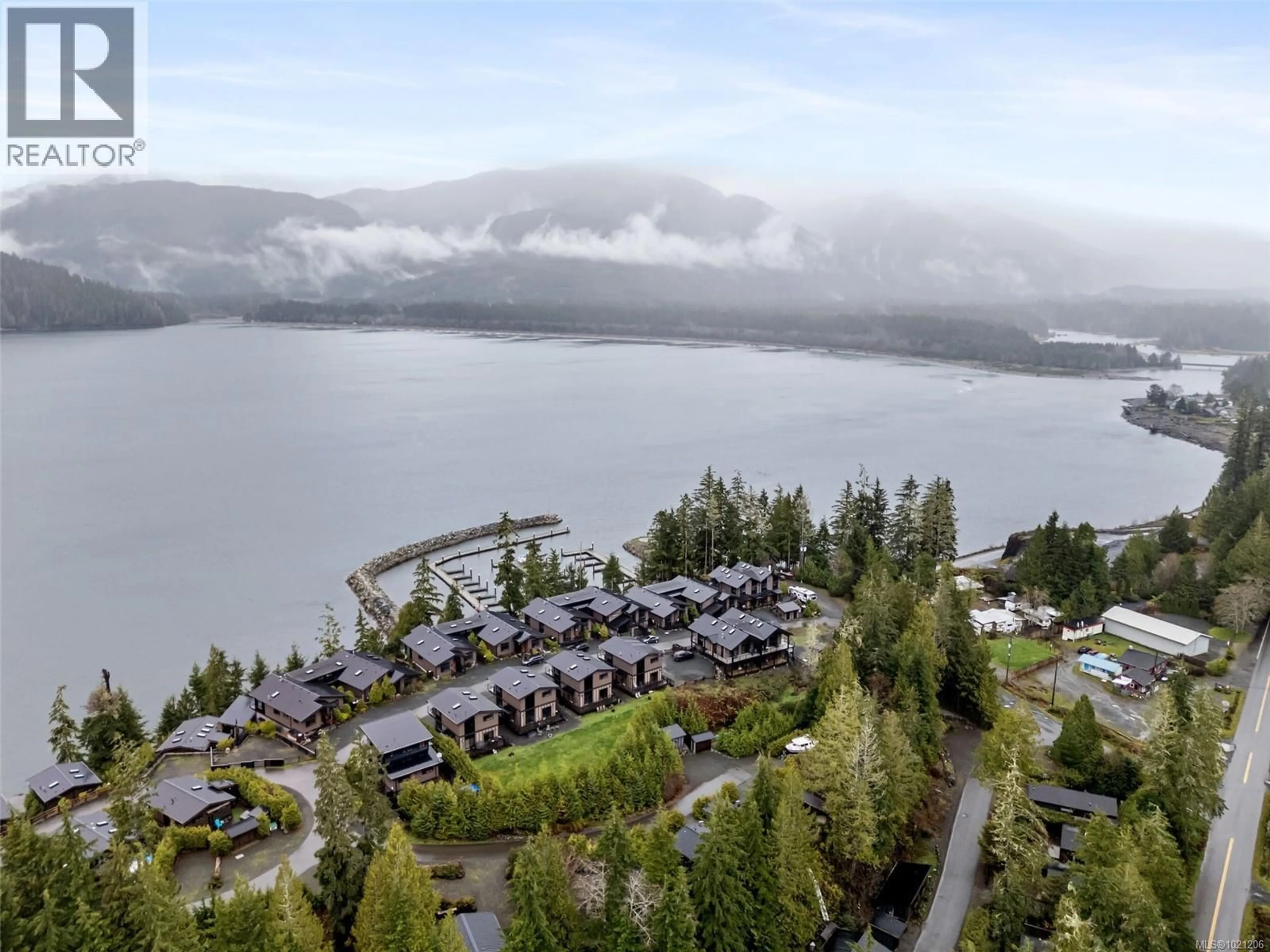 A pic from outside/outdoor area/front of a property/back of a property/a pic from drone, water/lake/river/ocean view for 221 - 6596 BAIRD ROAD, Port Renfrew British Columbia V0S1K0
