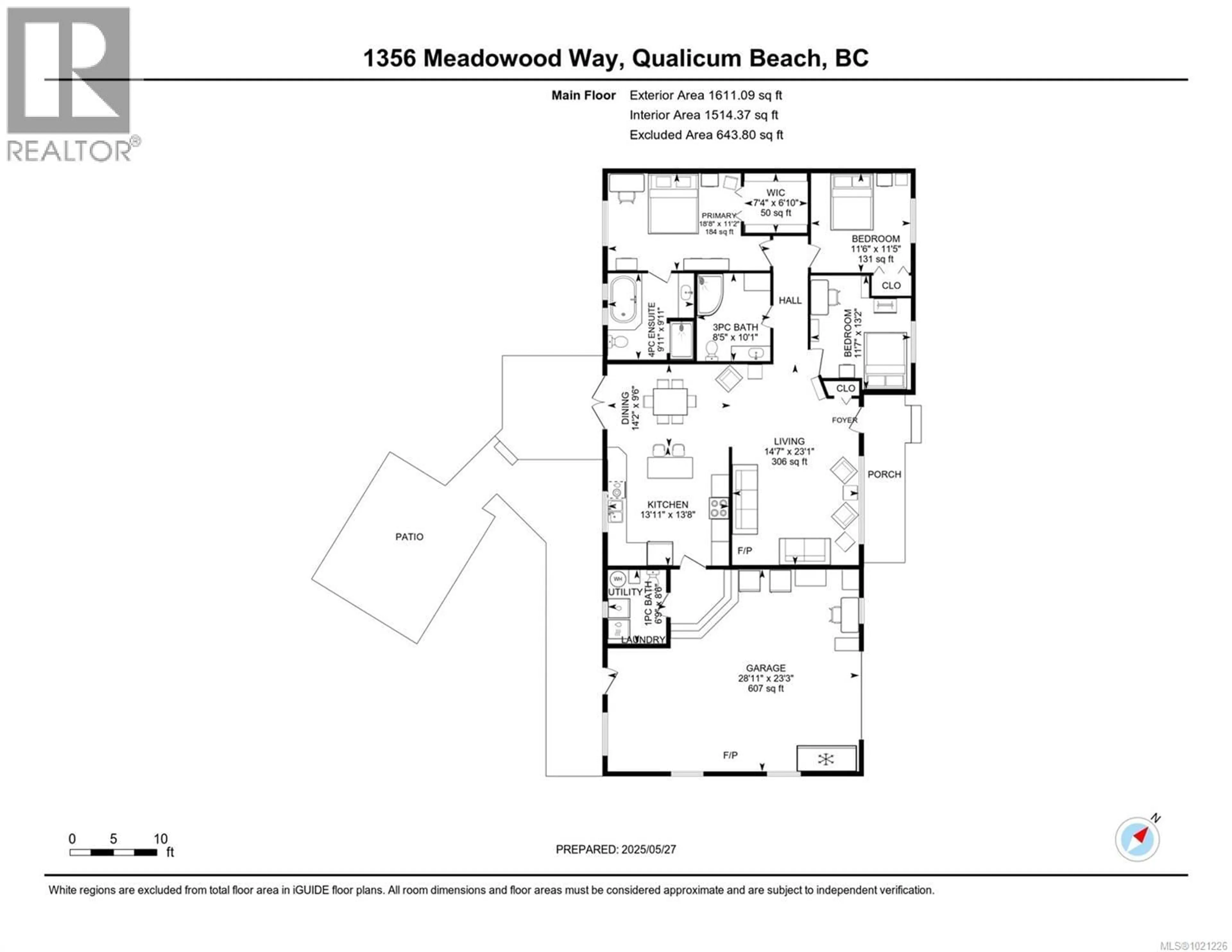 Floor plan for 1356 MEADOWOOD WAY, Qualicum Beach British Columbia V9K2S4