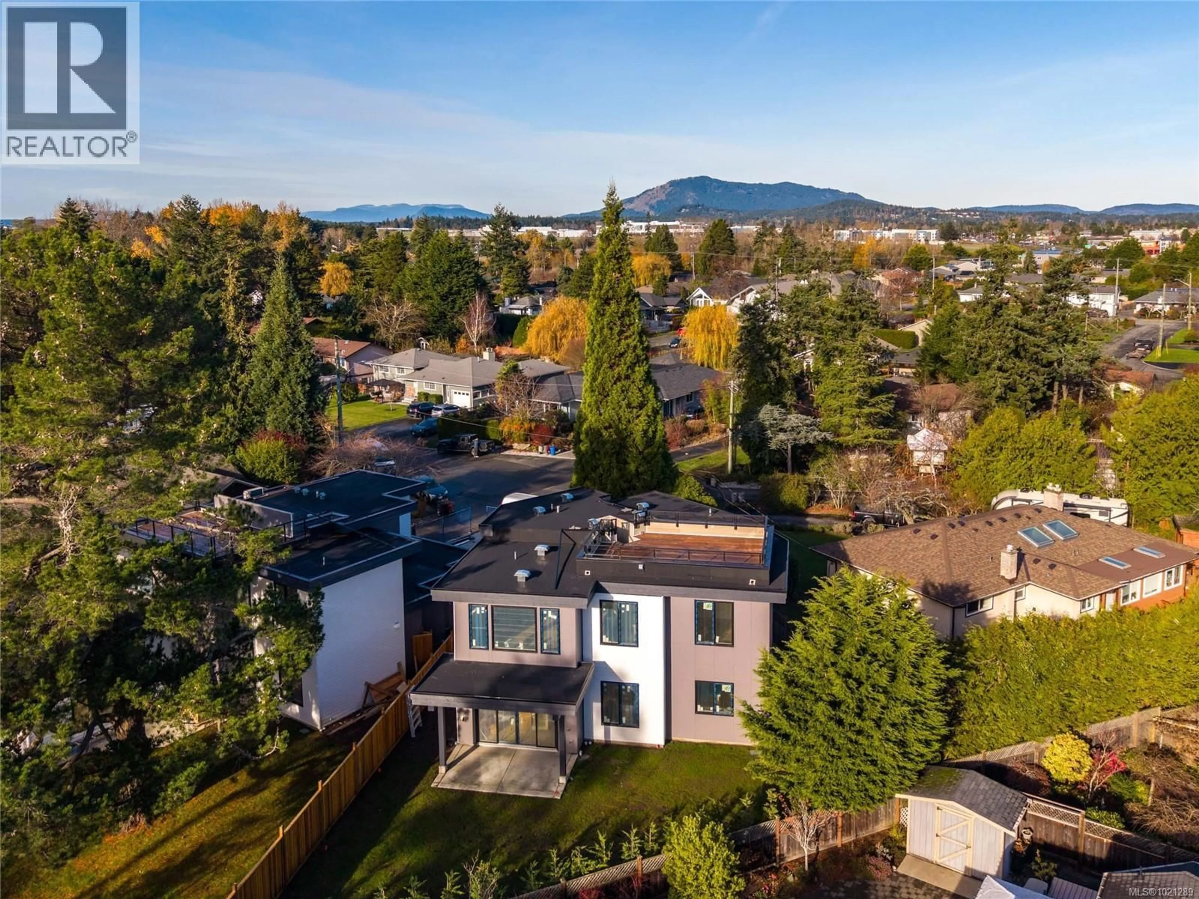 A pic from outside/outdoor area/front of a property/back of a property/a pic from drone, mountain view for 2295 ADELA PLACE, Sidney British Columbia V8L1R2