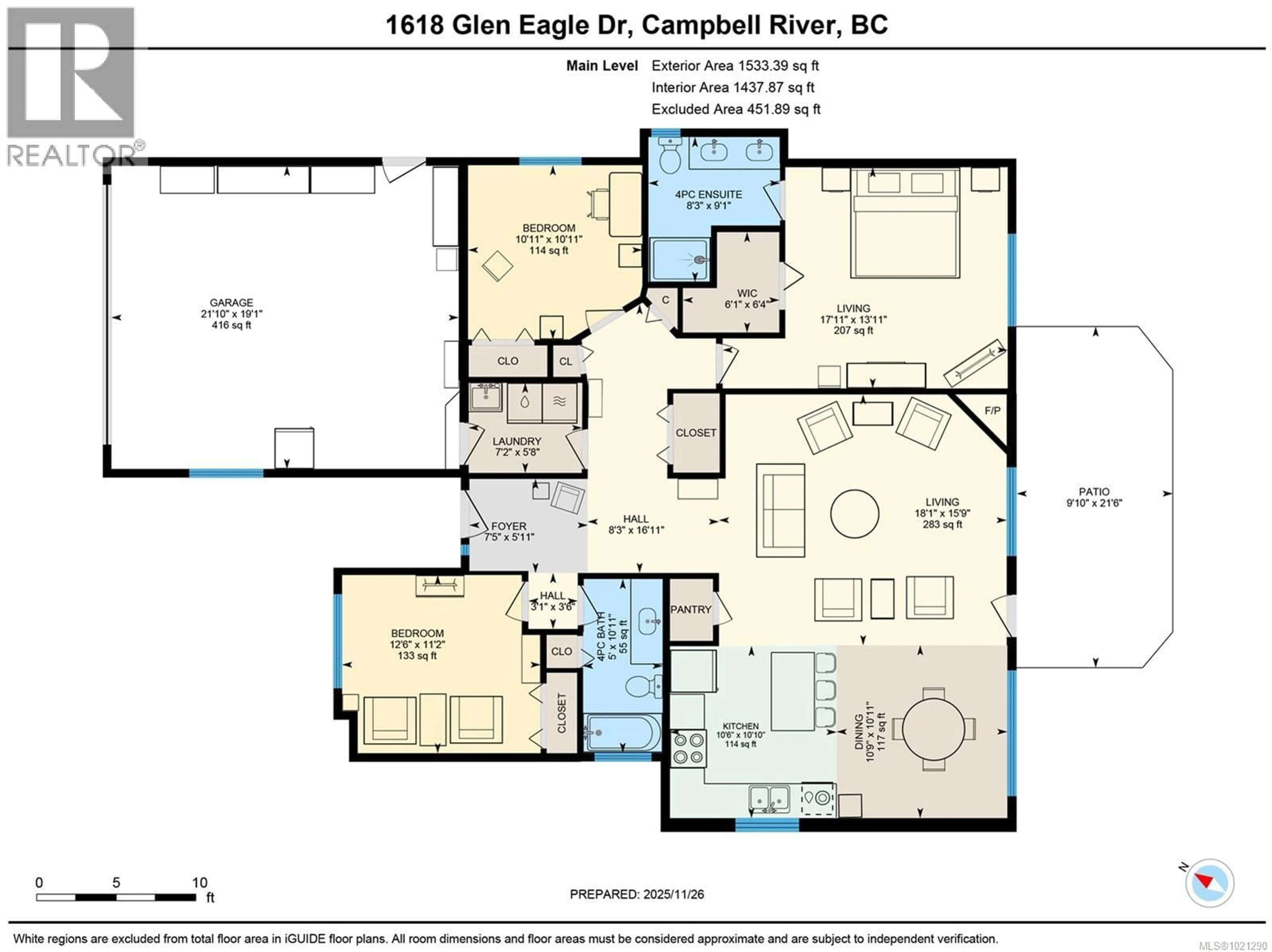 Floor plan for 1618 GLEN EAGLE DRIVE, Campbell River British Columbia V9W0B2