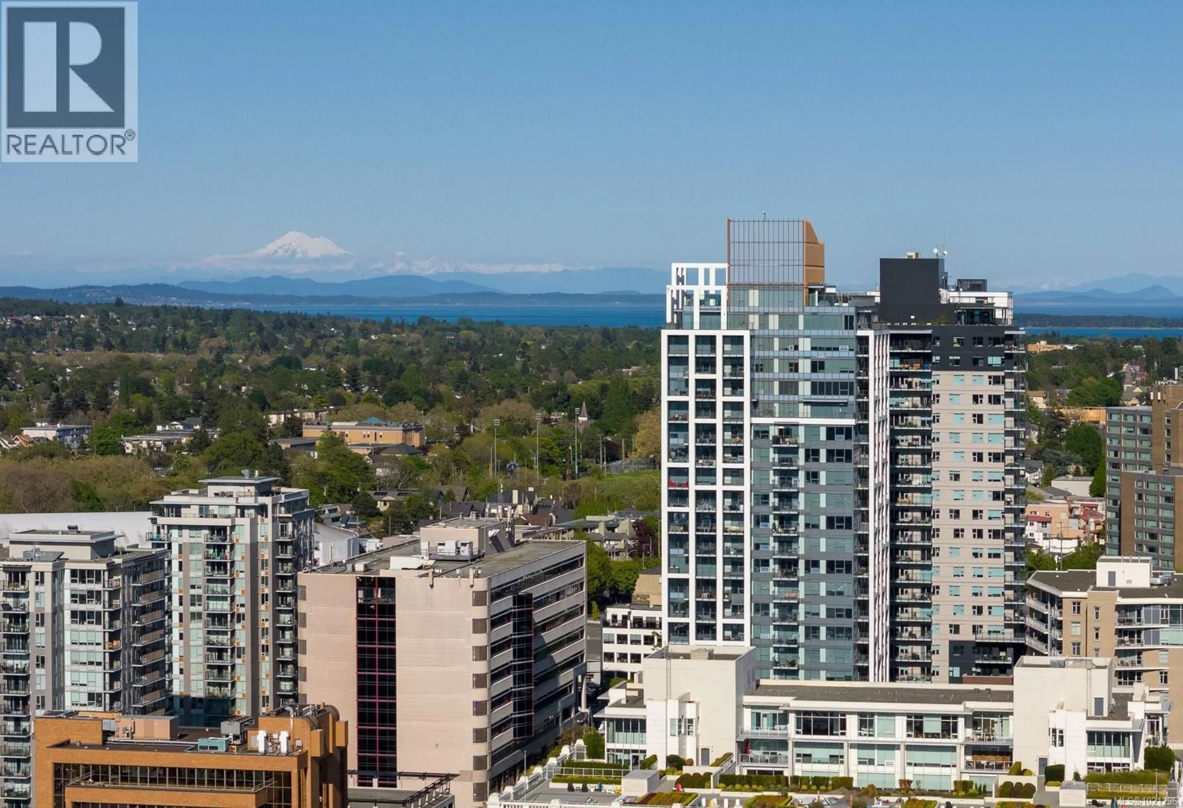 A pic from outside/outdoor area/front of a property/back of a property/a pic from drone, city buildings view from balcony for 1408 - 777 HERALD STREET, Victoria British Columbia V8T0C7