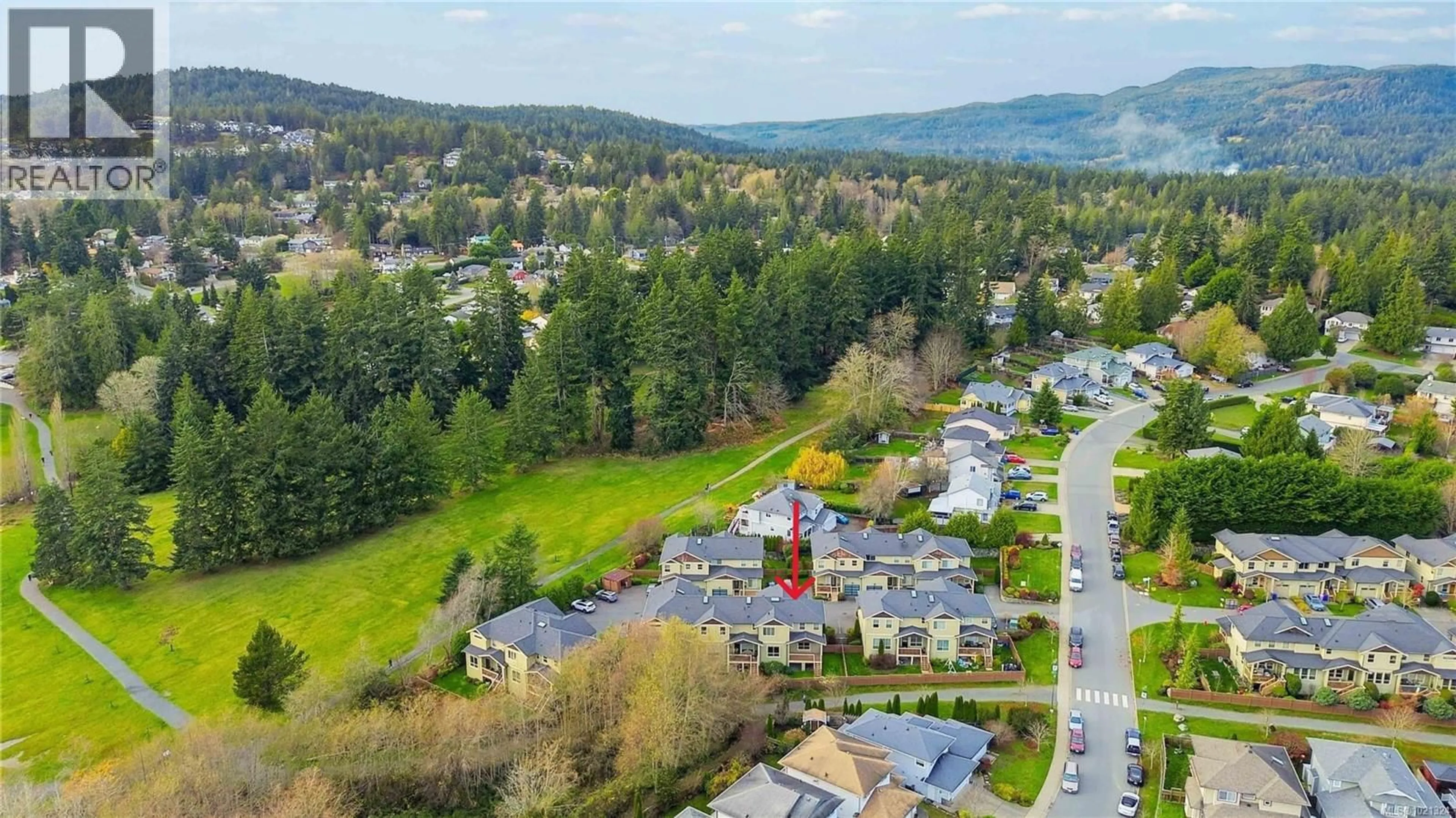 A pic from outside/outdoor area/front of a property/back of a property/a pic from drone, mountain view for 105 - 2248 TOWNSEND ROAD, Sooke British Columbia V9Z1M1