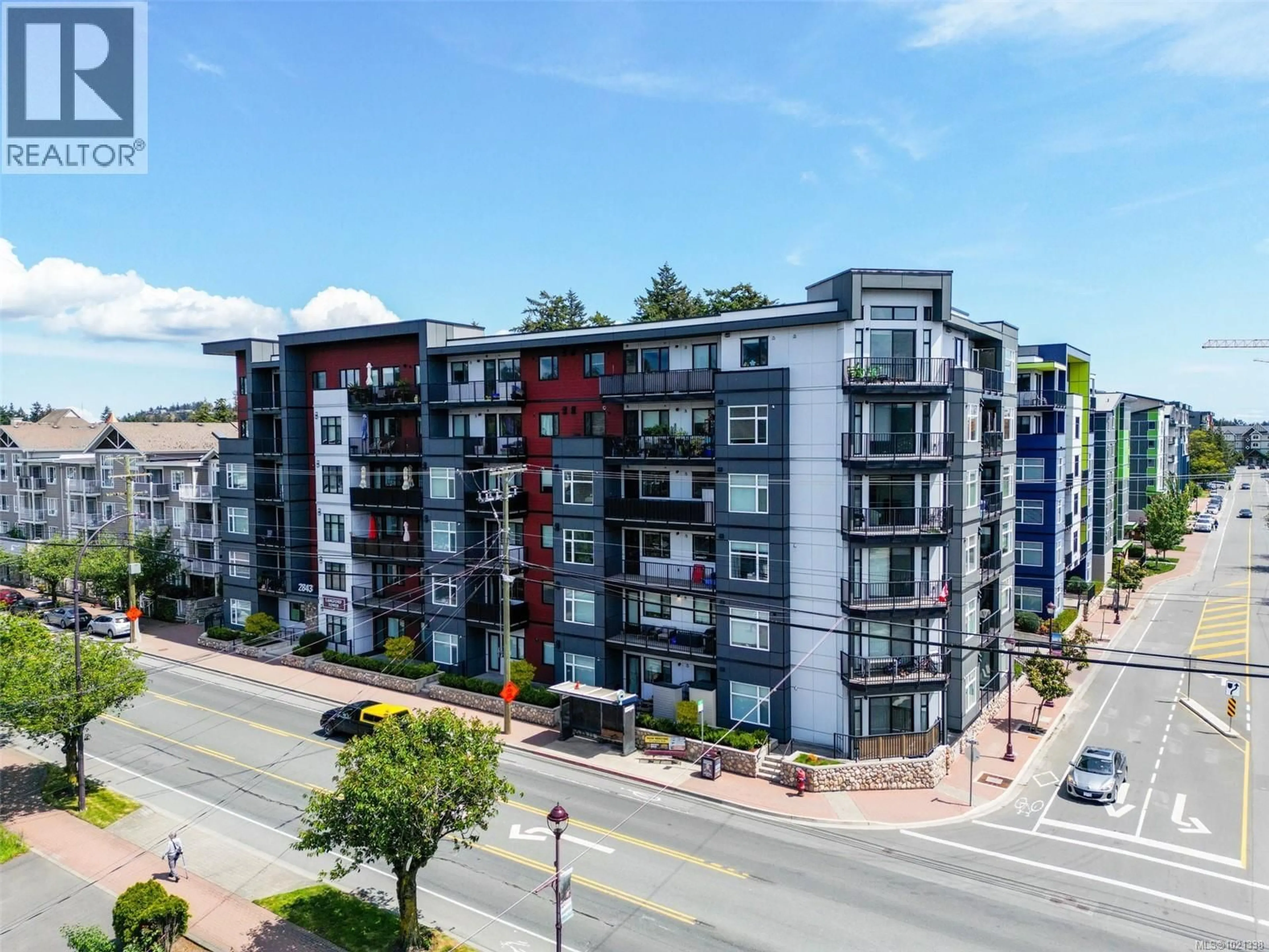 A pic from outside/outdoor area/front of a property/back of a property/a pic from drone, city buildings view from balcony for 607 - 2843 JACKLIN ROAD, Langford British Columbia V9B3X9