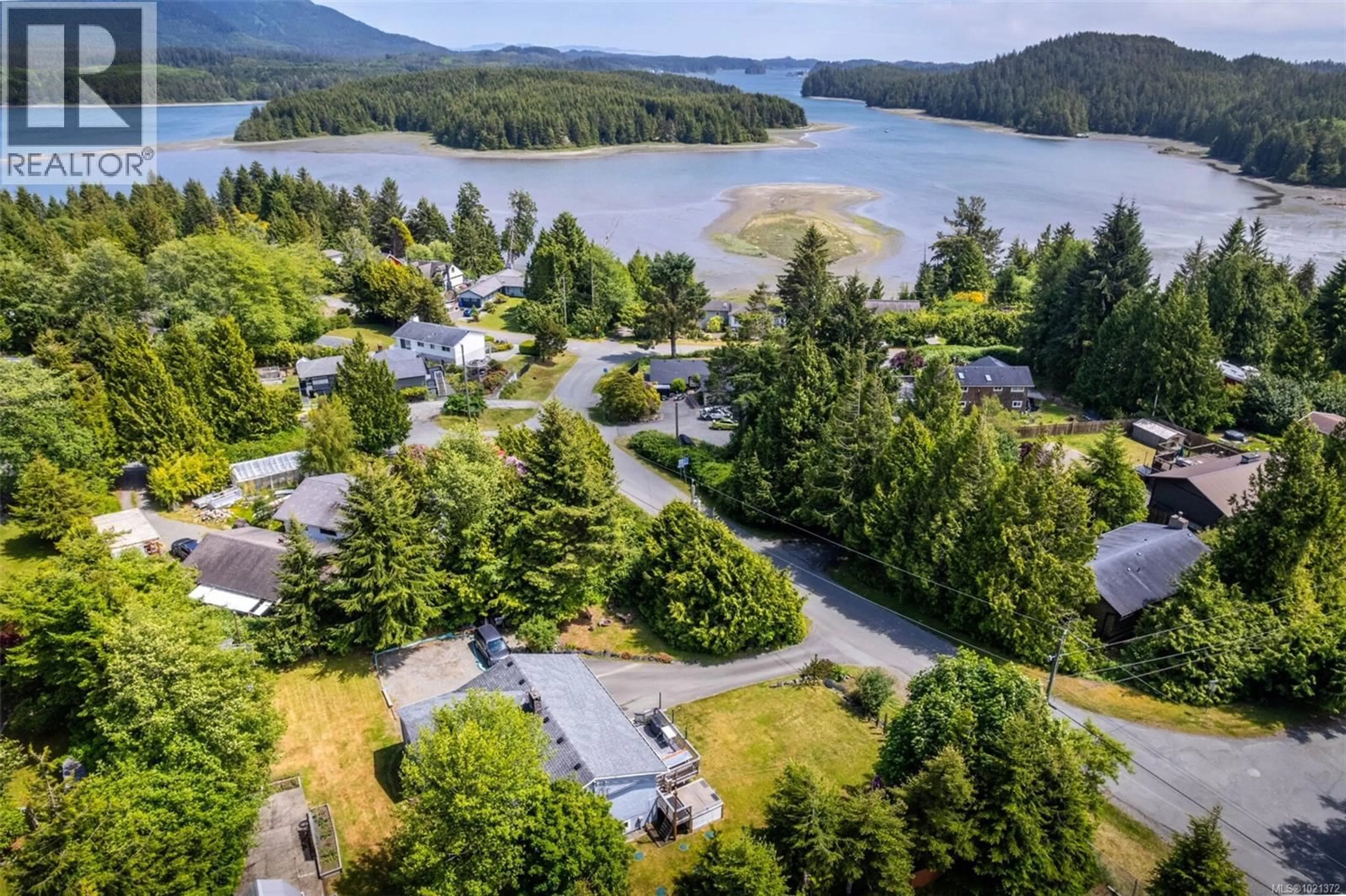 A pic from outside/outdoor area/front of a property/back of a property/a pic from drone, water/lake/river/ocean view for 246 LEE STREET, Ucluelet British Columbia V0R3A0