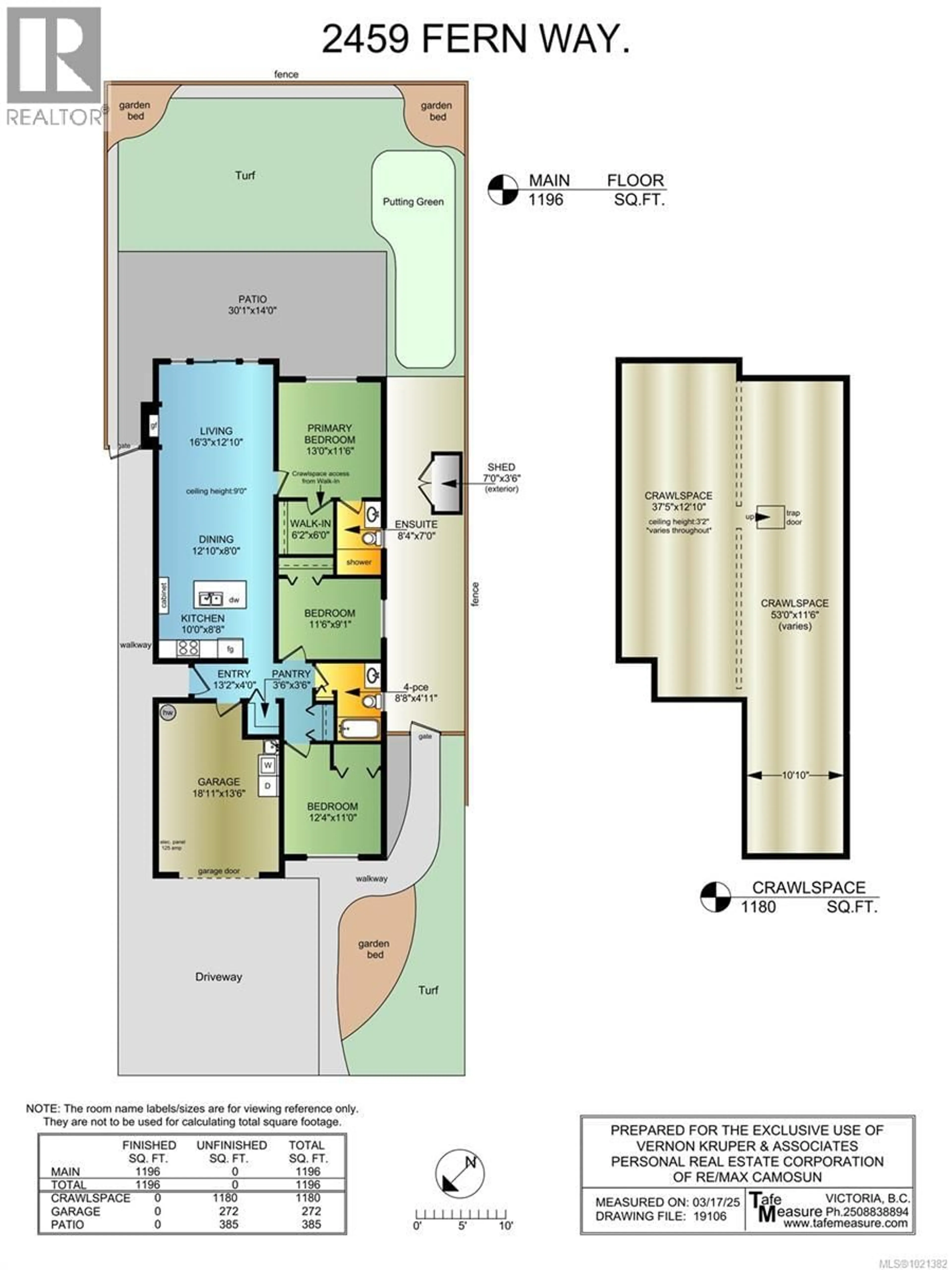 Floor plan for 2459 FERN WAY, Sooke British Columbia V9Z1N9
