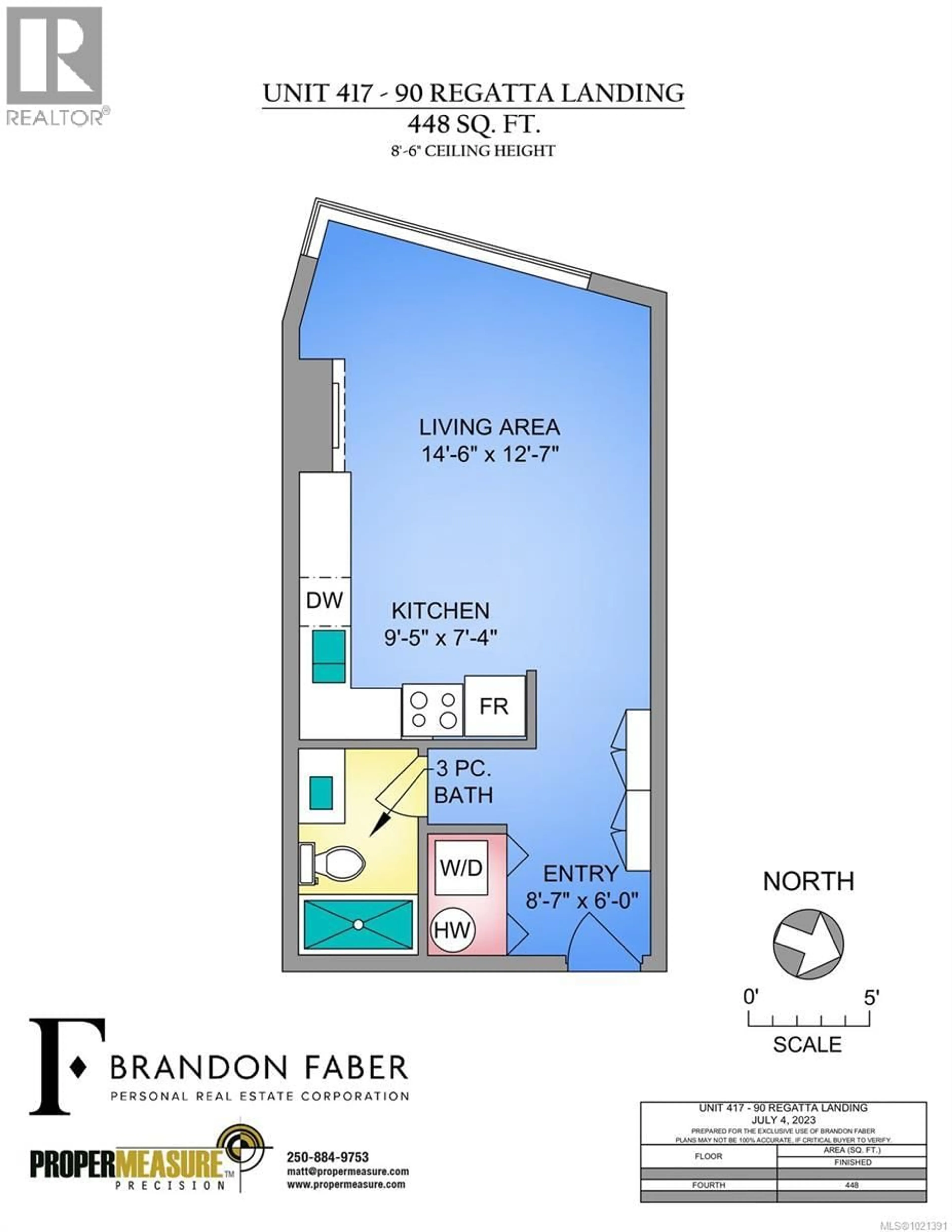Floor plan for 417 - 90 REGATTA LANDING, Victoria British Columbia V9A7R2