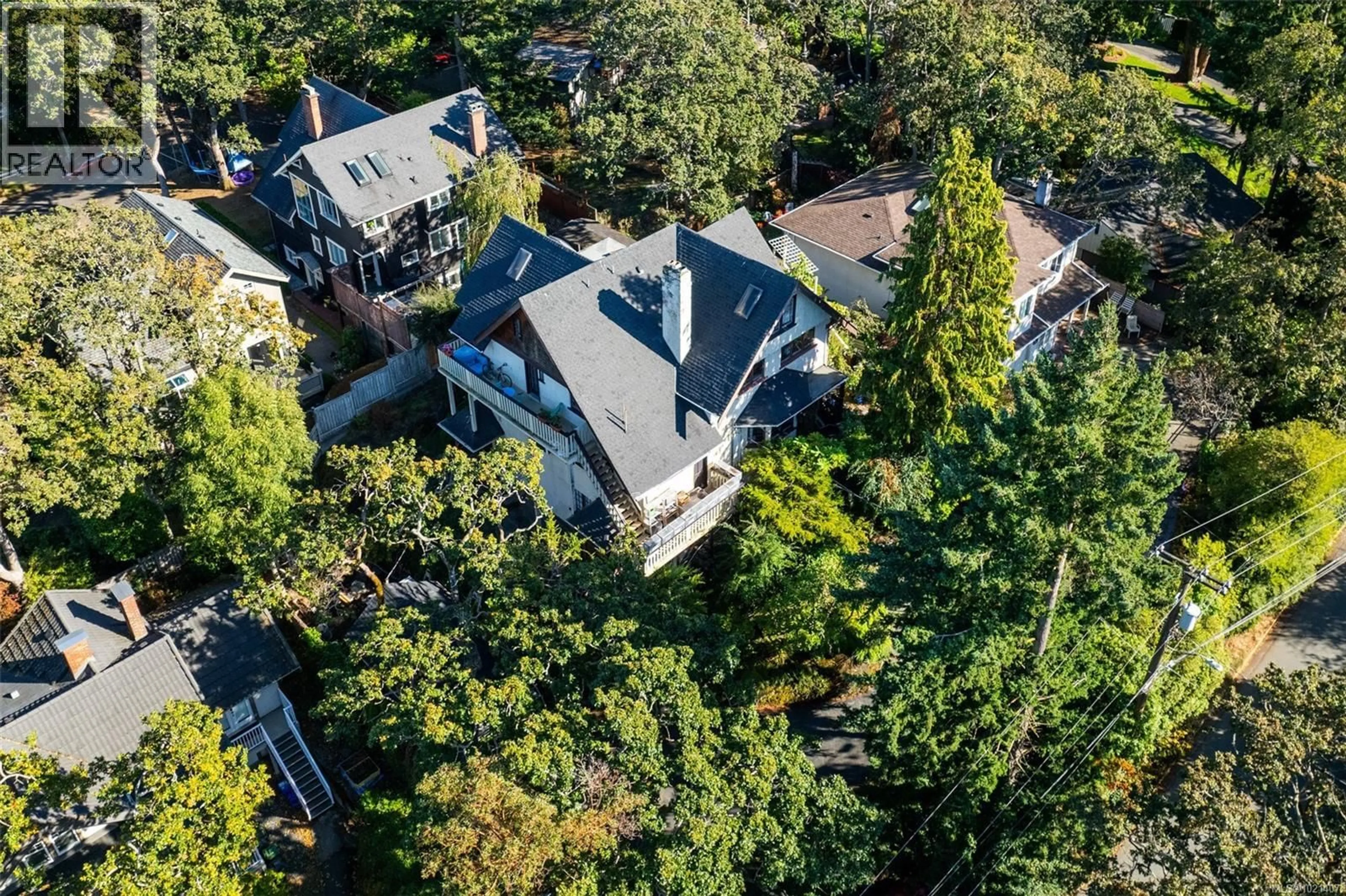 A pic from outside/outdoor area/front of a property/back of a property/a pic from drone, unknown for 1043/1045 BELMONT AVENUE, Victoria British Columbia V8S3T4