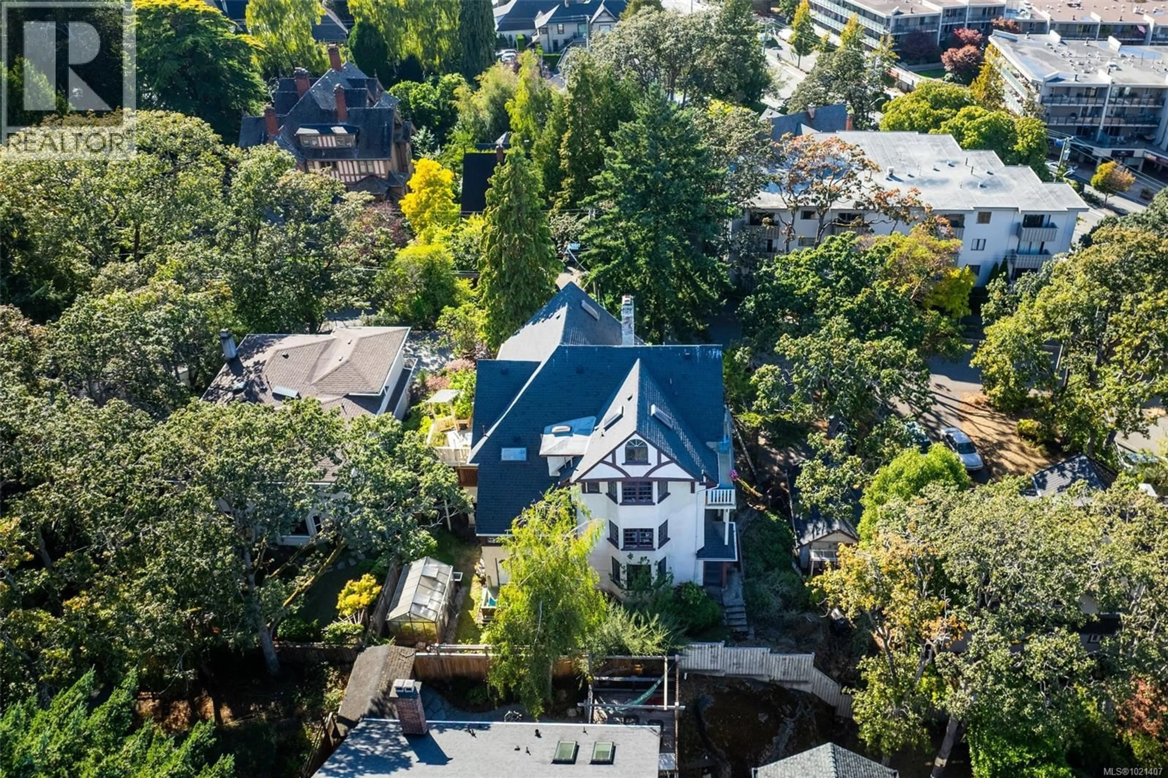 A pic from outside/outdoor area/front of a property/back of a property/a pic from drone, unknown for 1043/1045 BELMONT AVENUE, Victoria British Columbia V8S3T4