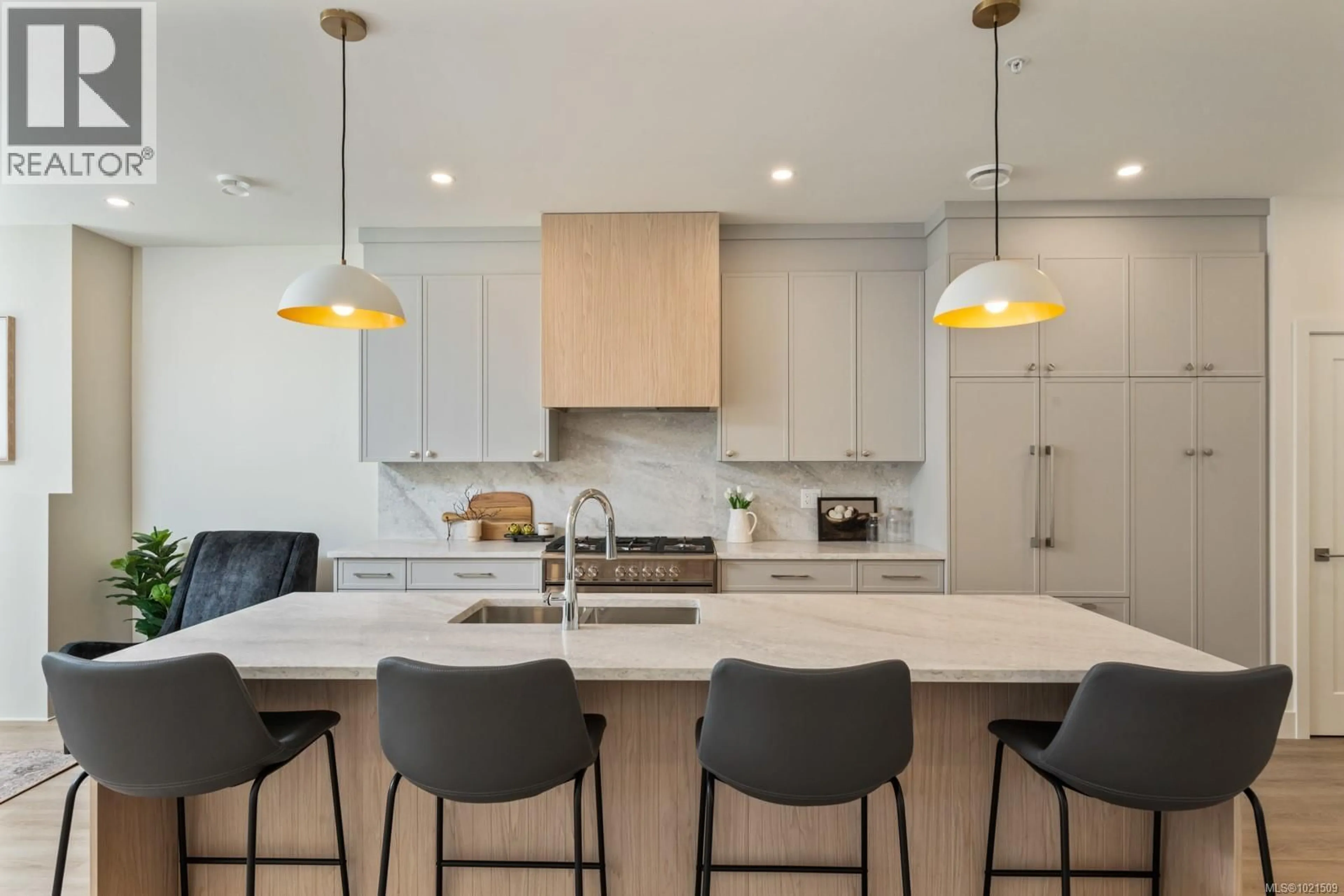 Contemporary kitchen, ceramic/tile floor for 108 - 2770 VANTILBURG CRESCENT, Langford British Columbia V9B3K4