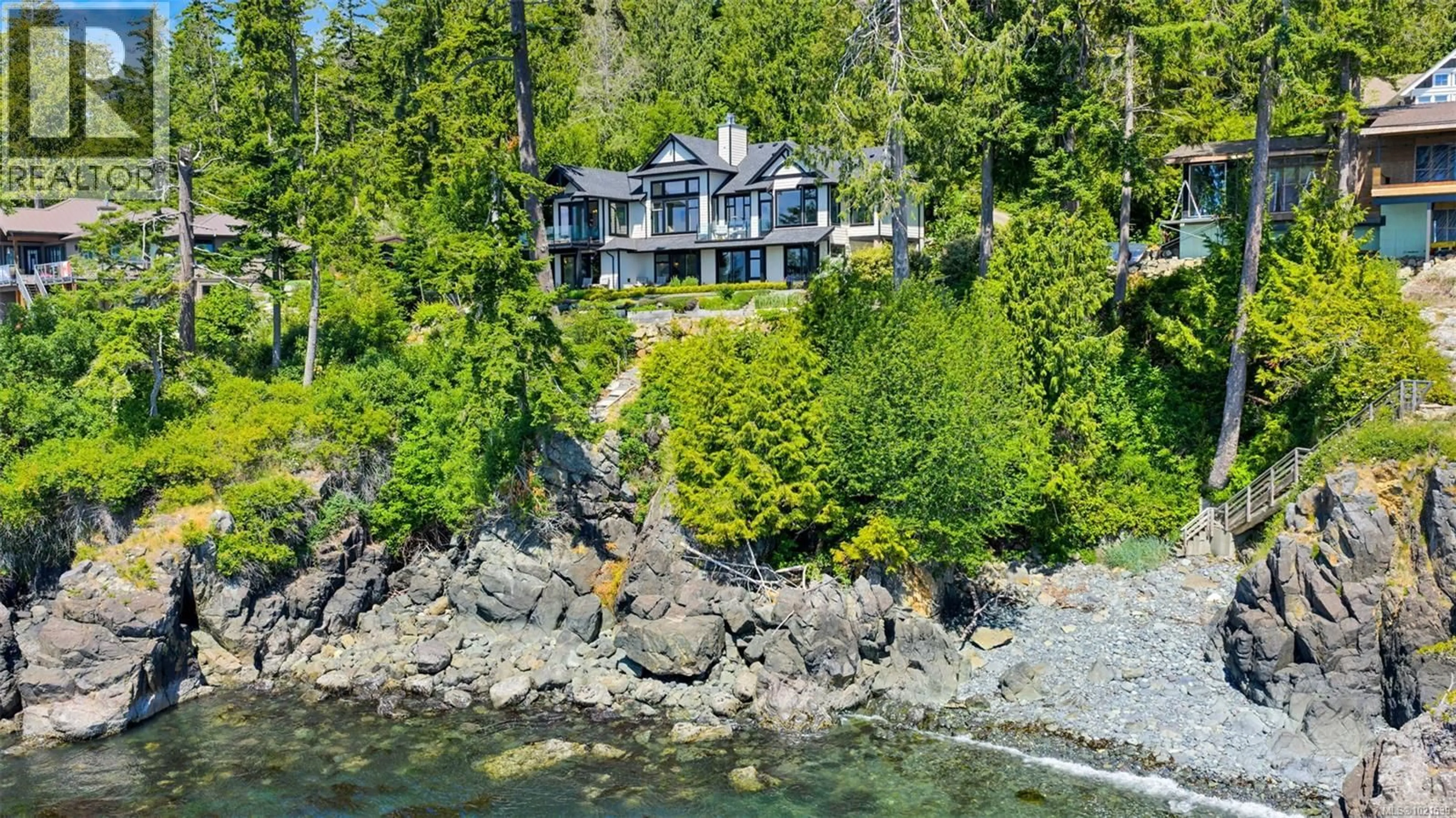 A pic from outside/outdoor area/front of a property/back of a property/a pic from drone, water/lake/river/ocean view for 2476 LIGHTHOUSE POINT ROAD, Sooke British Columbia V9Z1G7