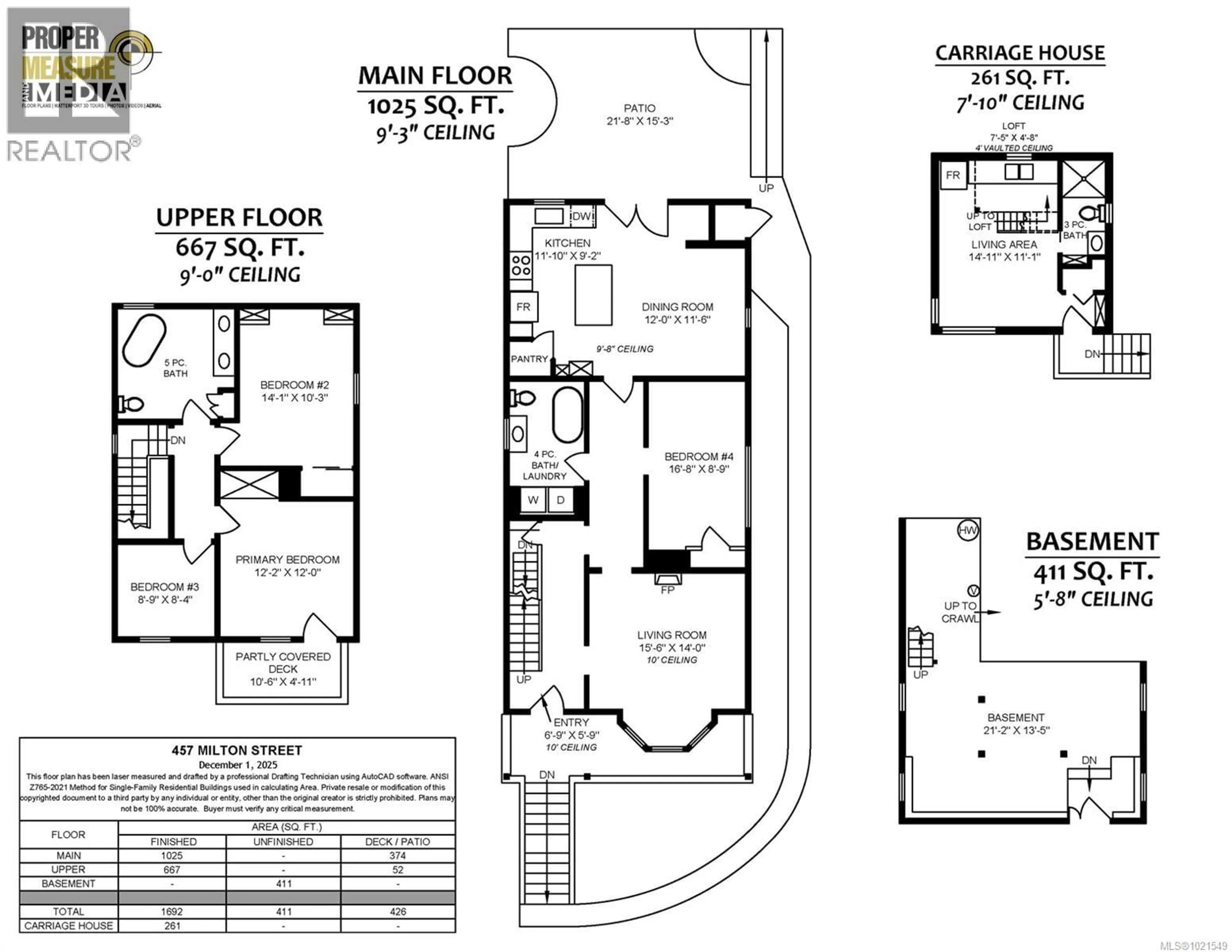 Floor plan for 457 MILTON STREET, Nanaimo British Columbia V9R2K9