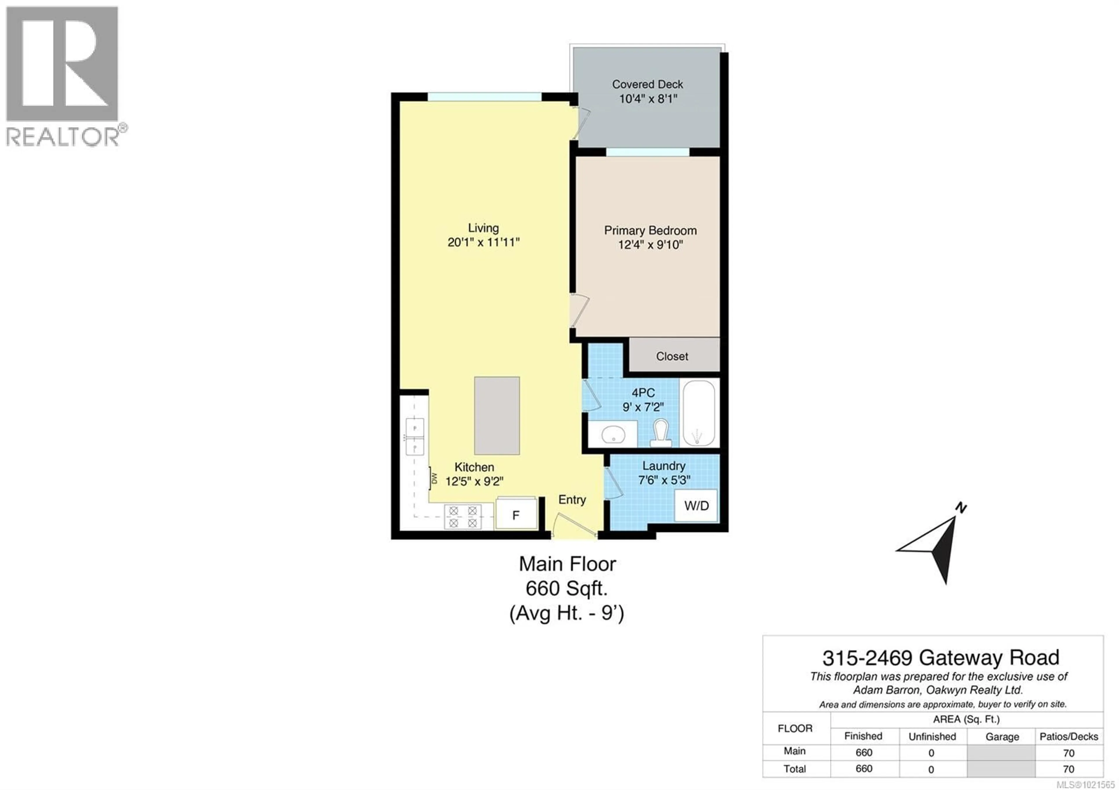 Floor plan for 315 - 2469 GATEWAY ROAD, Langford British Columbia V9B6R7