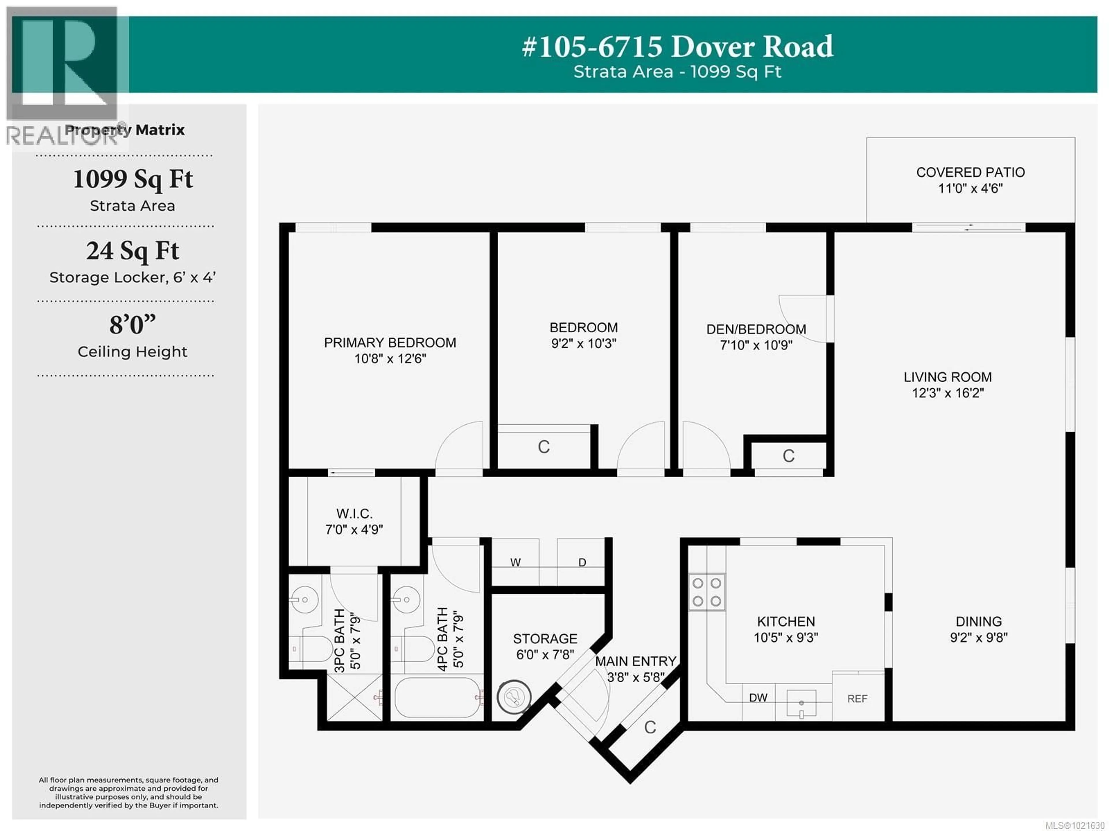 Floor plan for 105 - 6715 DOVER ROAD, Nanaimo British Columbia V9V1L8