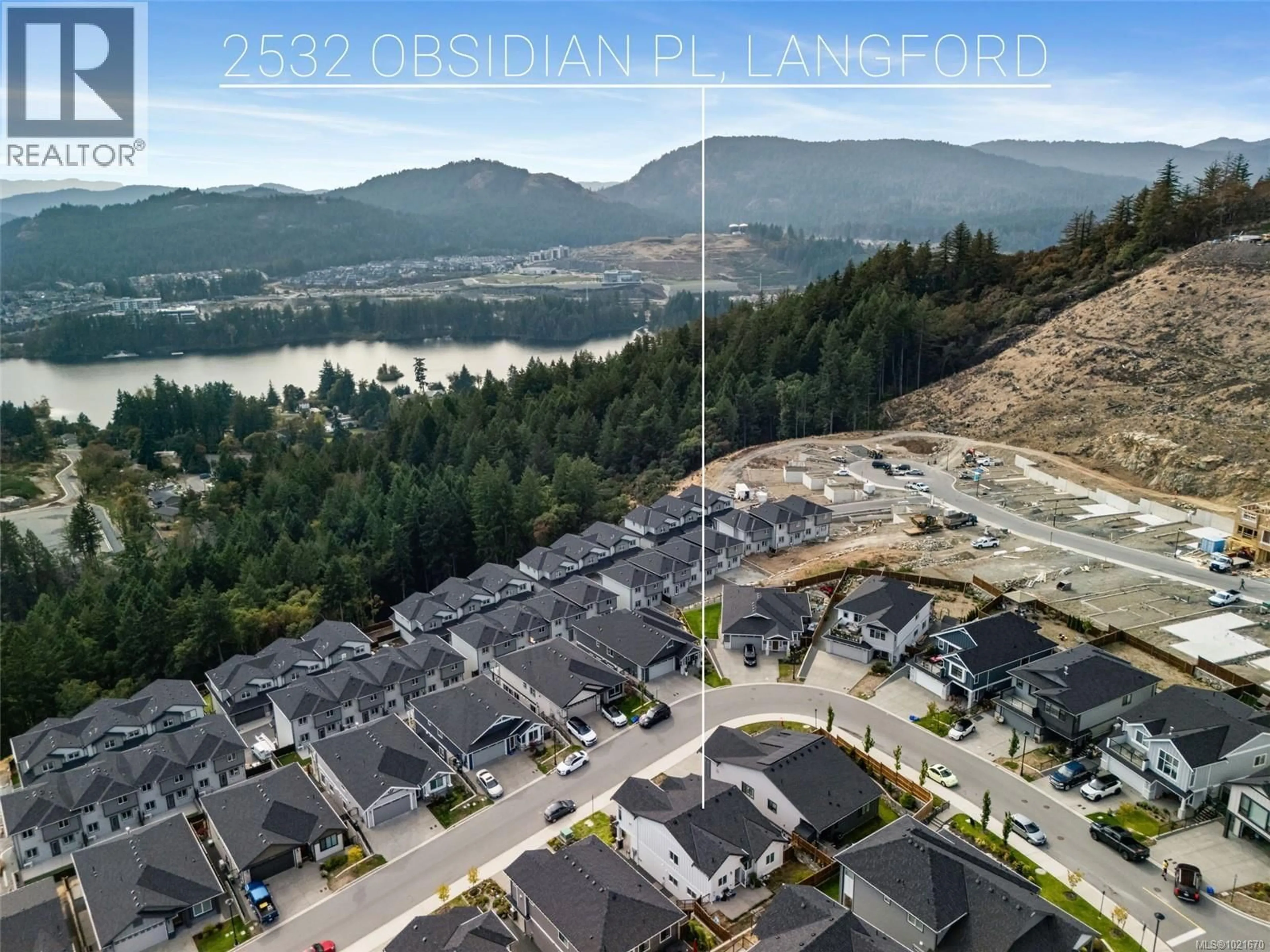 A pic from outside/outdoor area/front of a property/back of a property/a pic from drone, mountain view for 2532 OBSIDIAN PLACE, Langford British Columbia V9B5L4