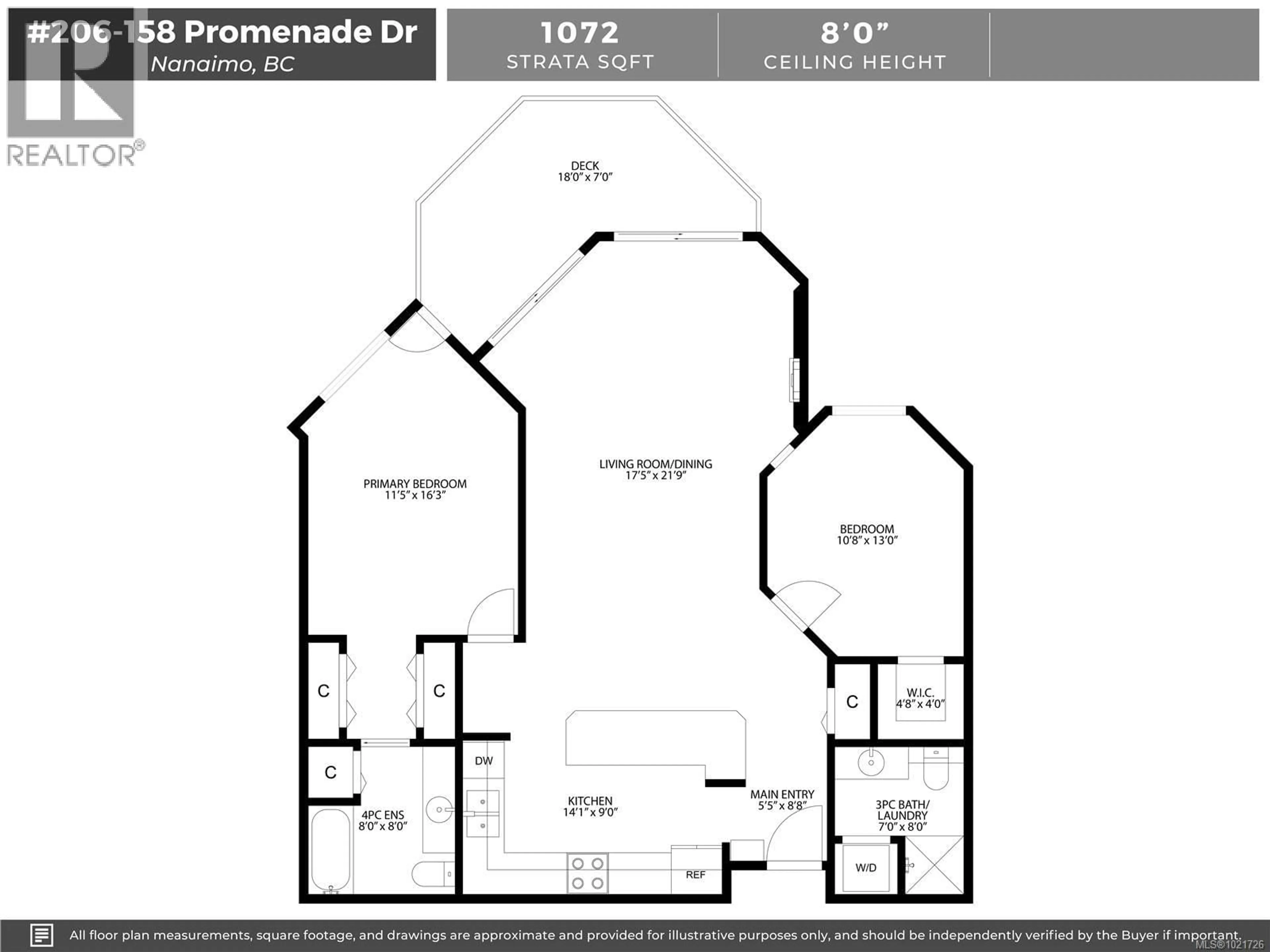 Floor plan for 206 - 158 PROMENADE DRIVE, Nanaimo British Columbia V9R6M7