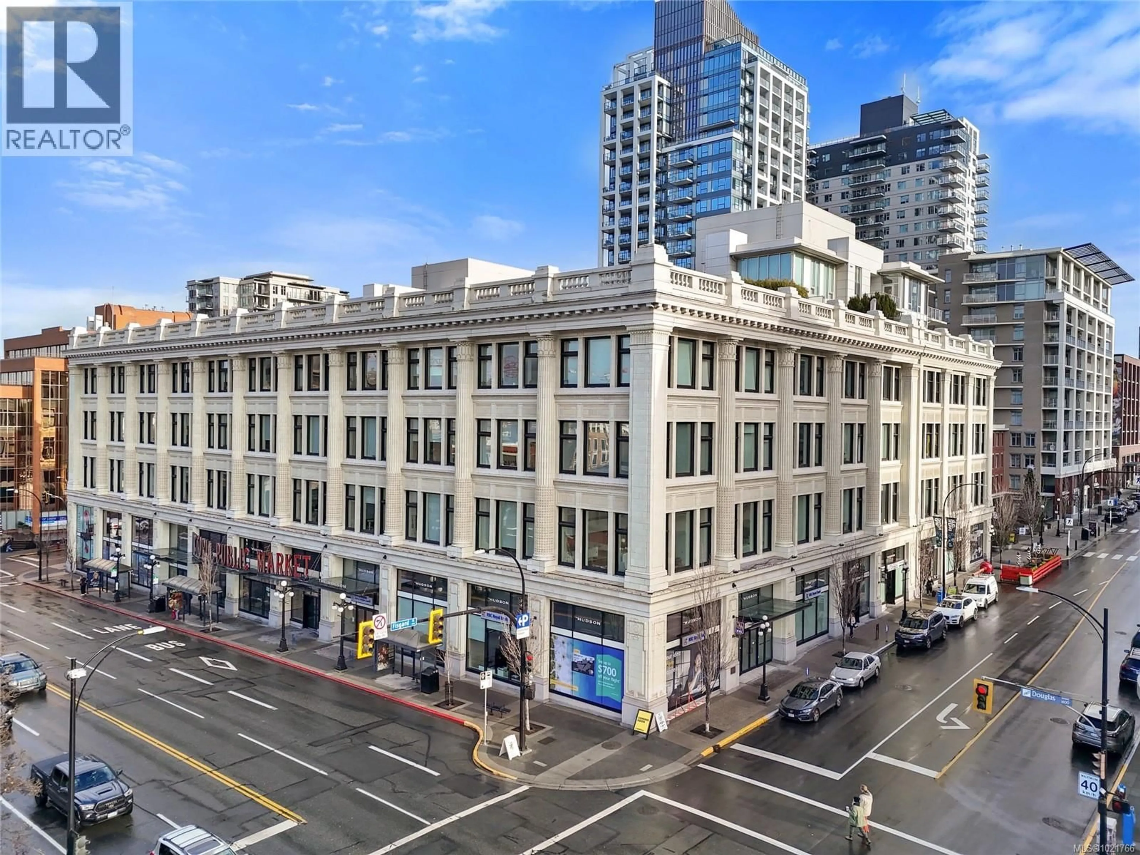 A pic from outside/outdoor area/front of a property/back of a property/a pic from drone, city buildings view from balcony for 416 - 770 FISGARD STREET, Victoria British Columbia V8W0B8