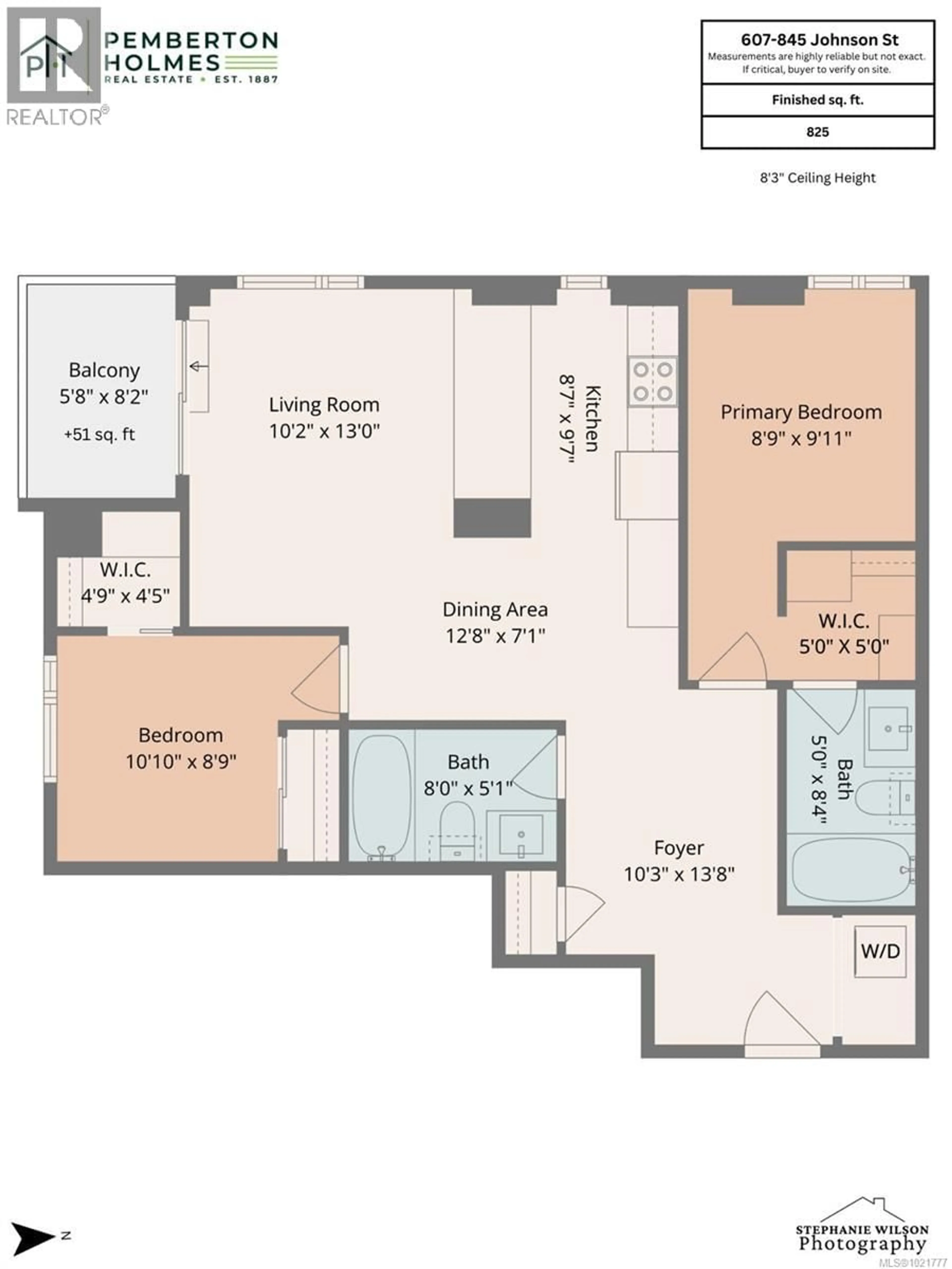 Floor plan for 607 - 845 JOHNSON STREET, Victoria British Columbia V8W0G3