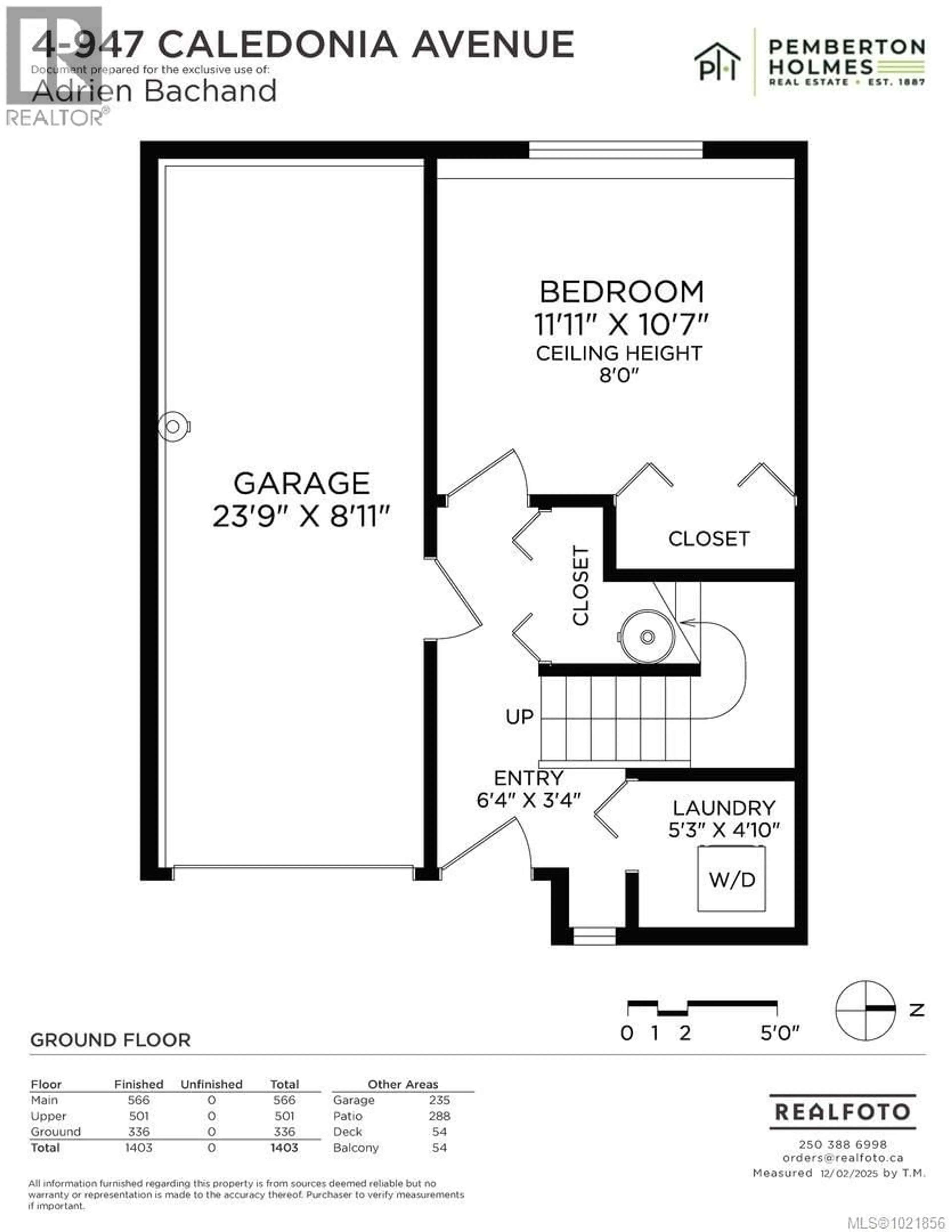 Floor plan for 4 - 947 CALEDONIA AVENUE, Victoria British Columbia V8T1E7