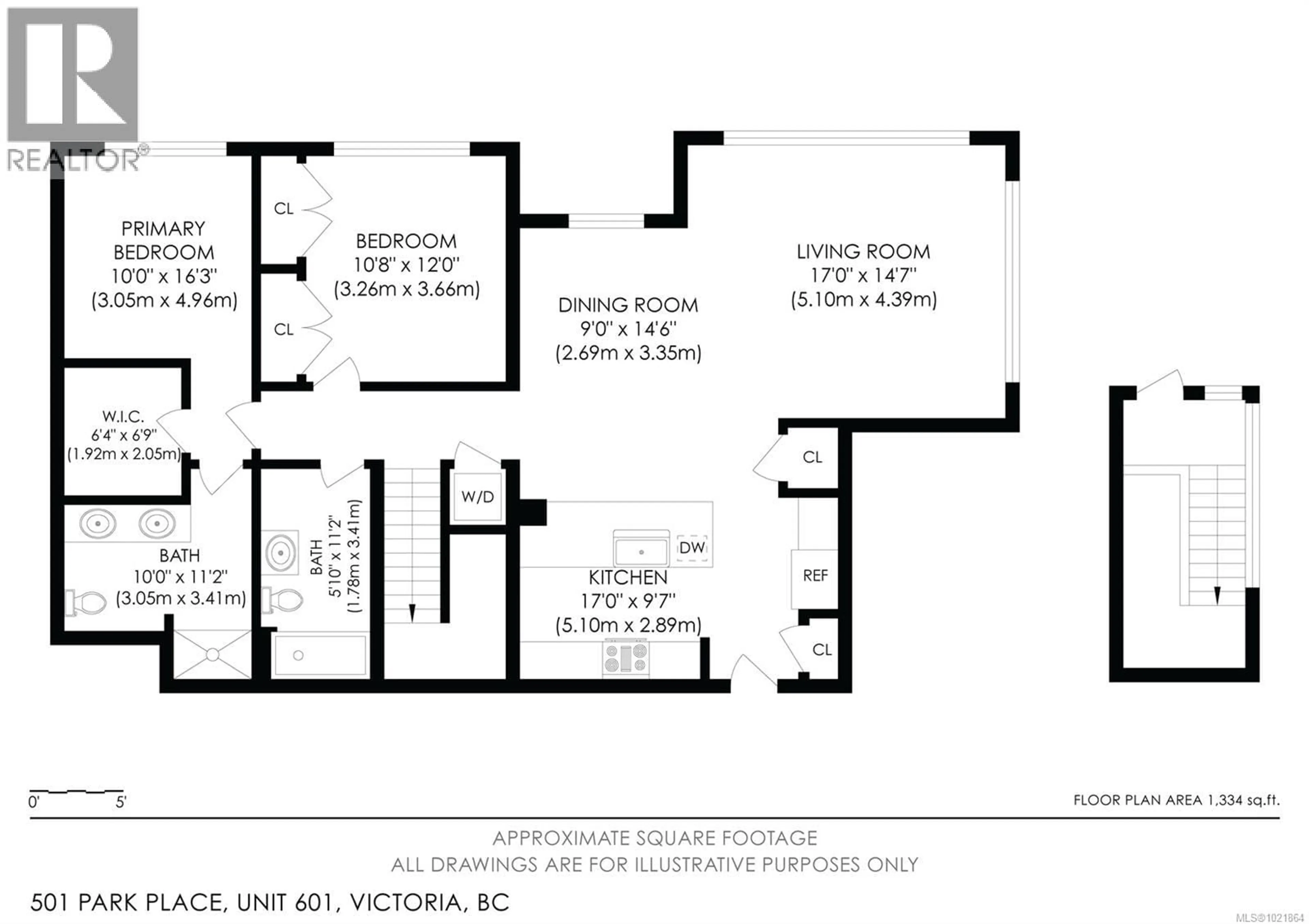 Floor plan for 601 - 501 PARK PLACE, Esquimalt British Columbia V9A0H3