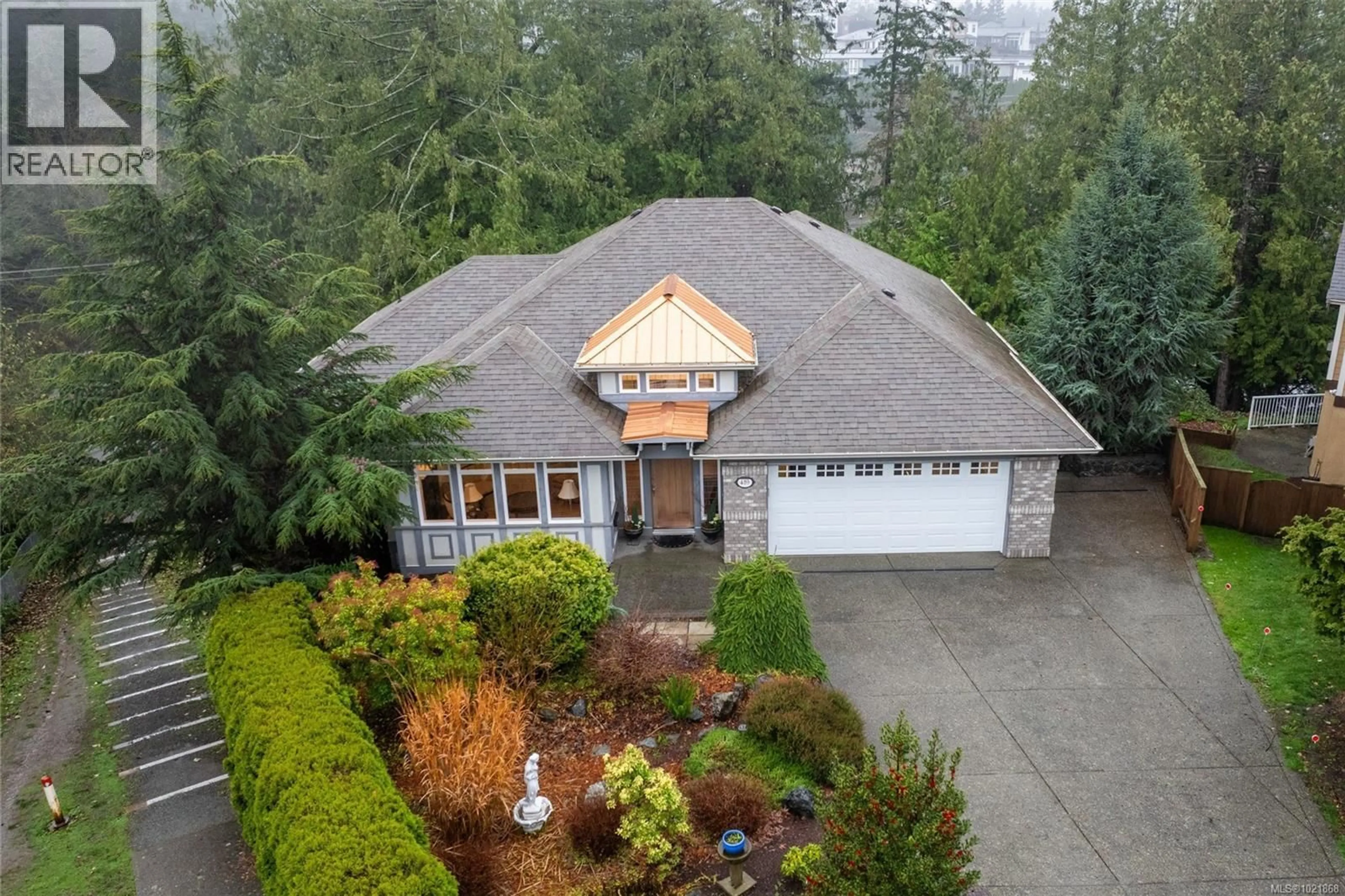 A pic from outside/outdoor area/front of a property/back of a property/a pic from drone, street for 489 OUTRIGGER LOOP, Colwood British Columbia V9C4L1
