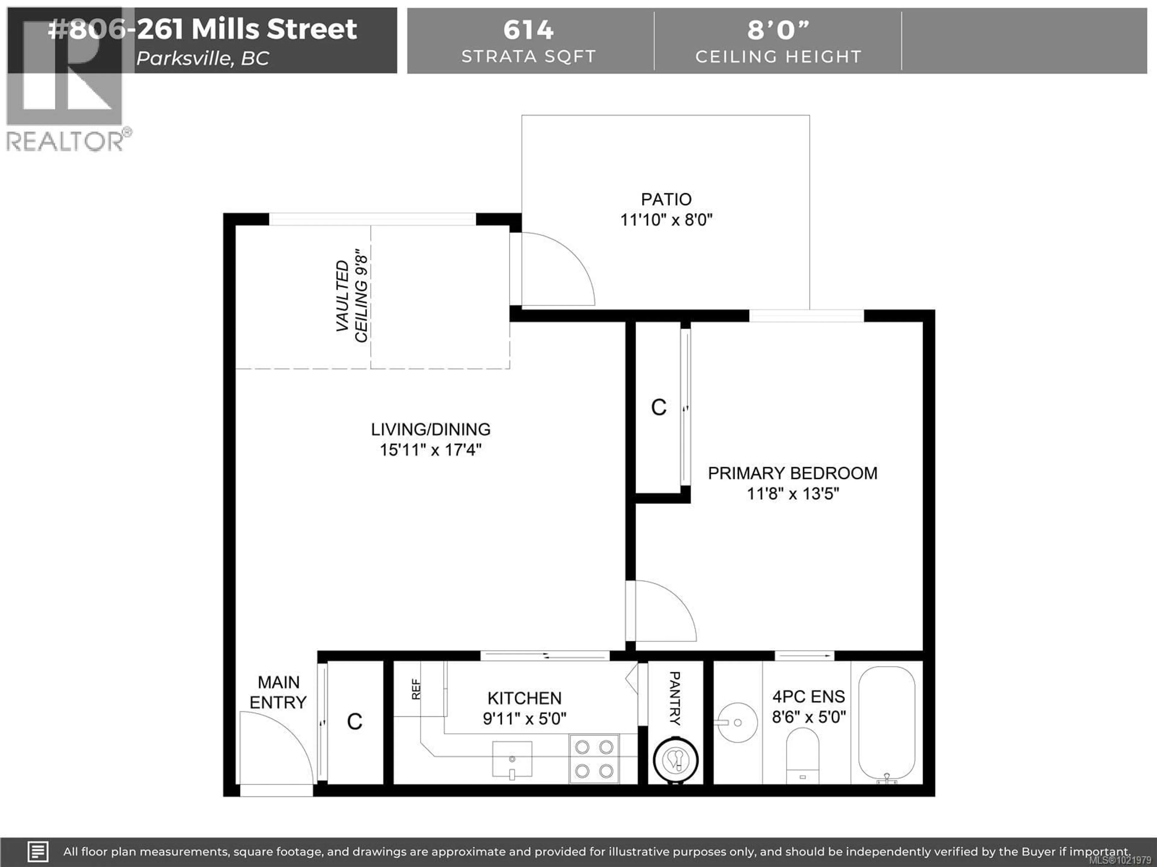 Floor plan for 806 - 261 MILLS STREET, Parksville British Columbia V9P2N5