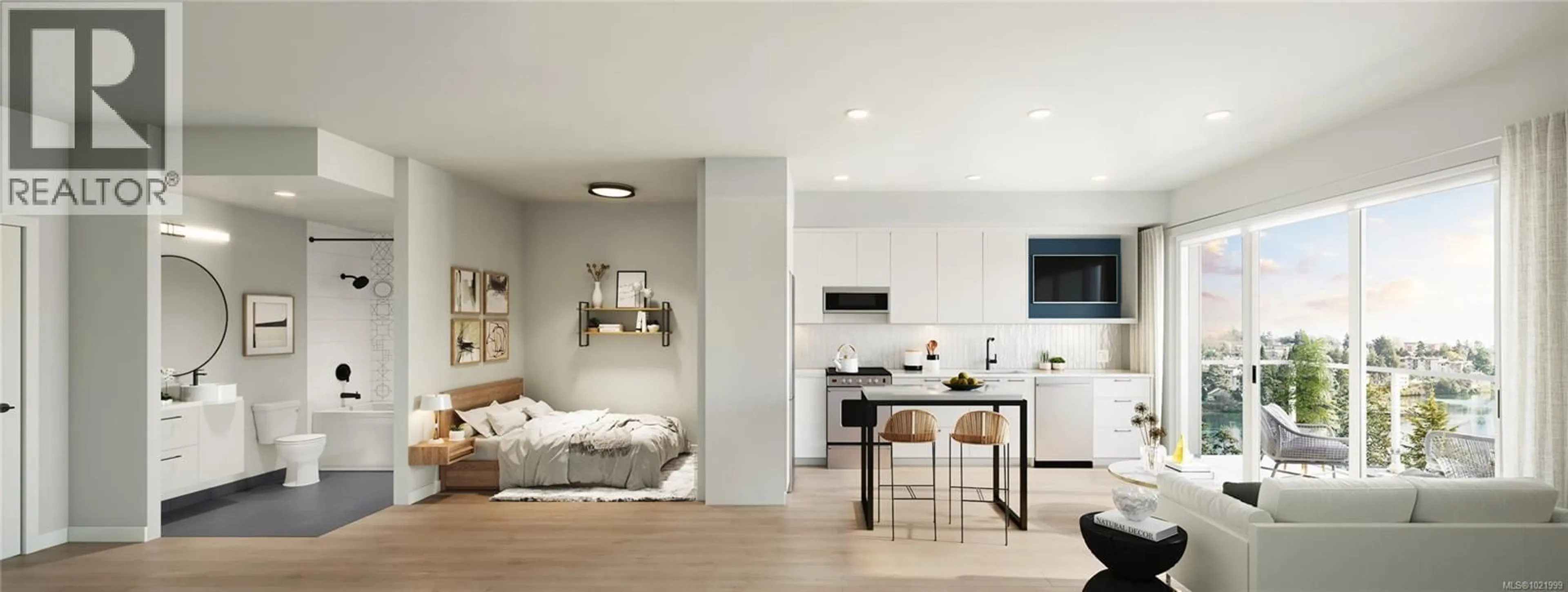 Open concept kitchen, wood/laminate floor for 418 - 1075 TILLICUM ROAD, Esquimalt British Columbia V9A2A4