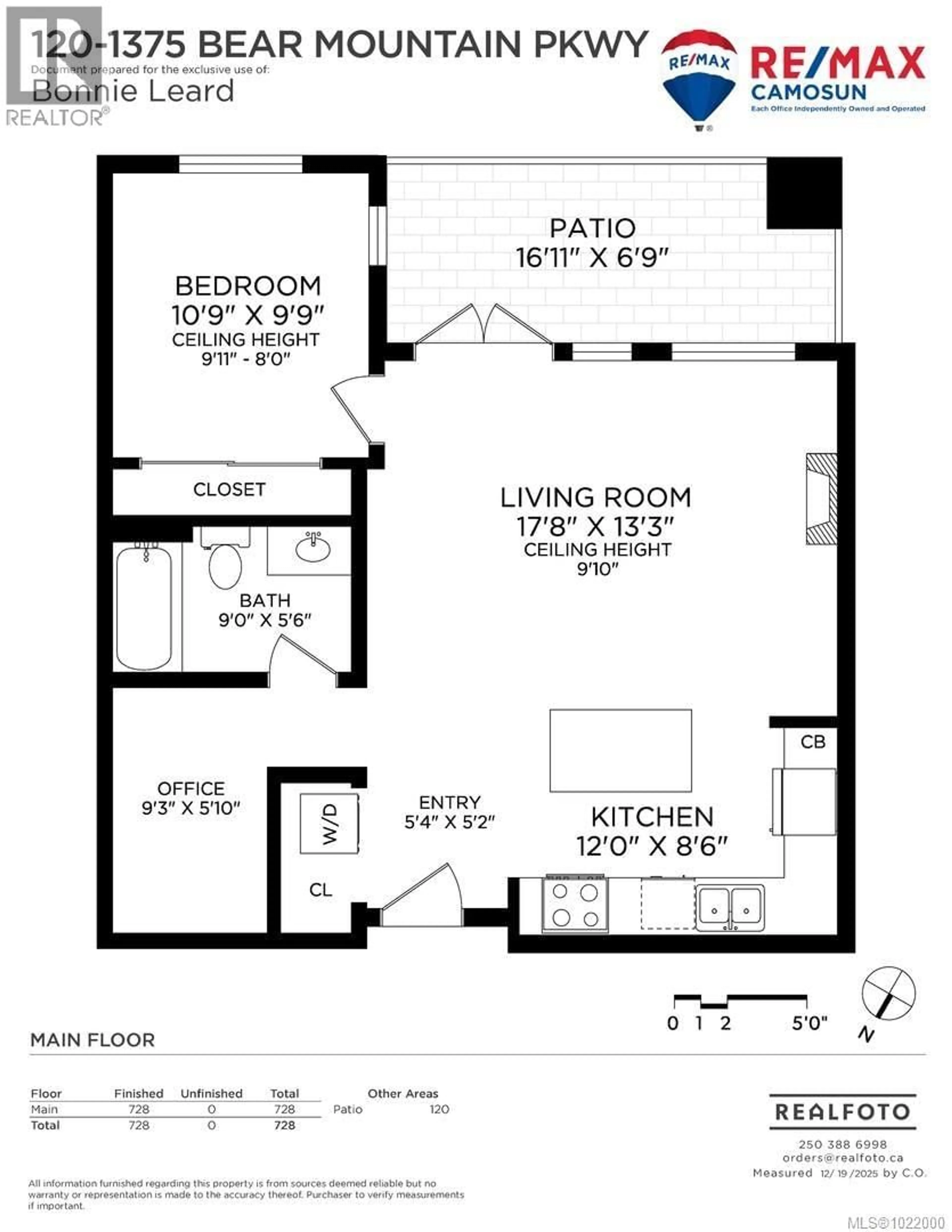 Floor plan for 120 - 1375 BEAR MOUNTAIN PARKWAY, Langford British Columbia V9B0C9