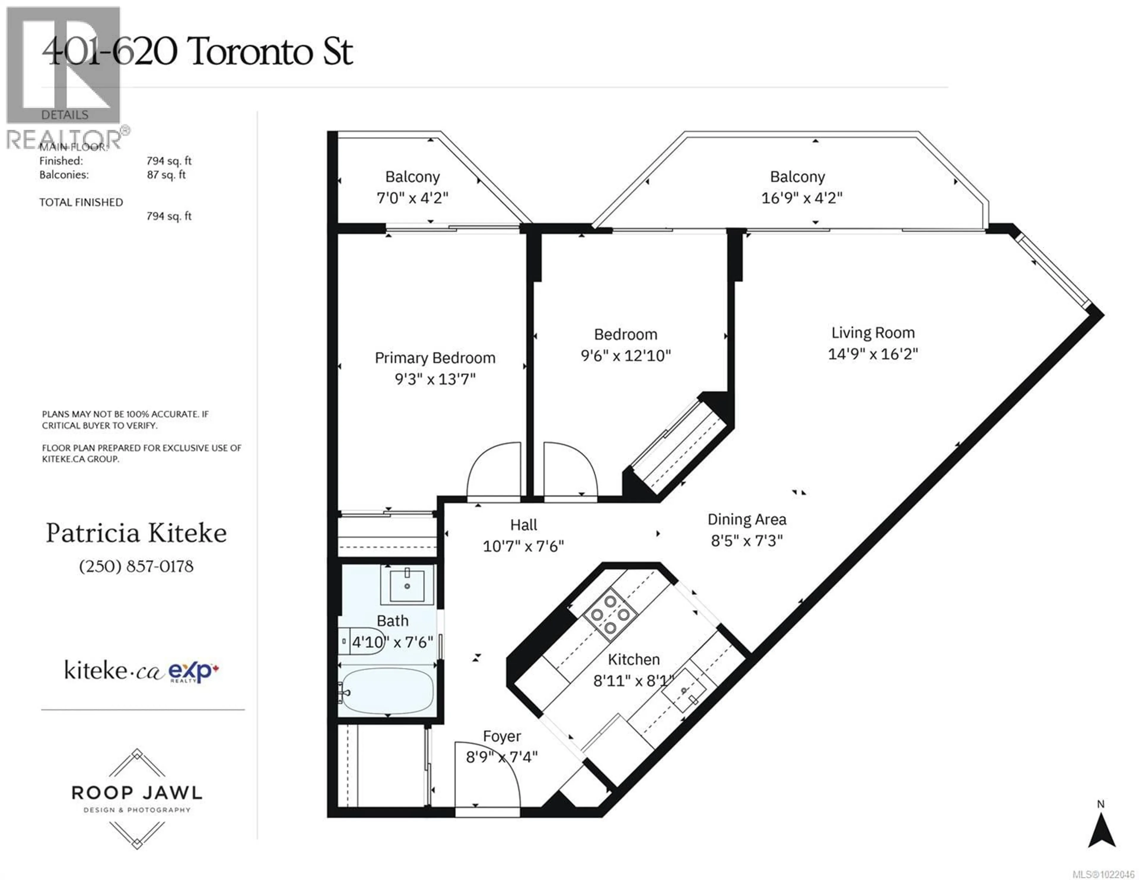 Floor plan for 401 - 620 TORONTO STREET, Victoria British Columbia V8V1P7