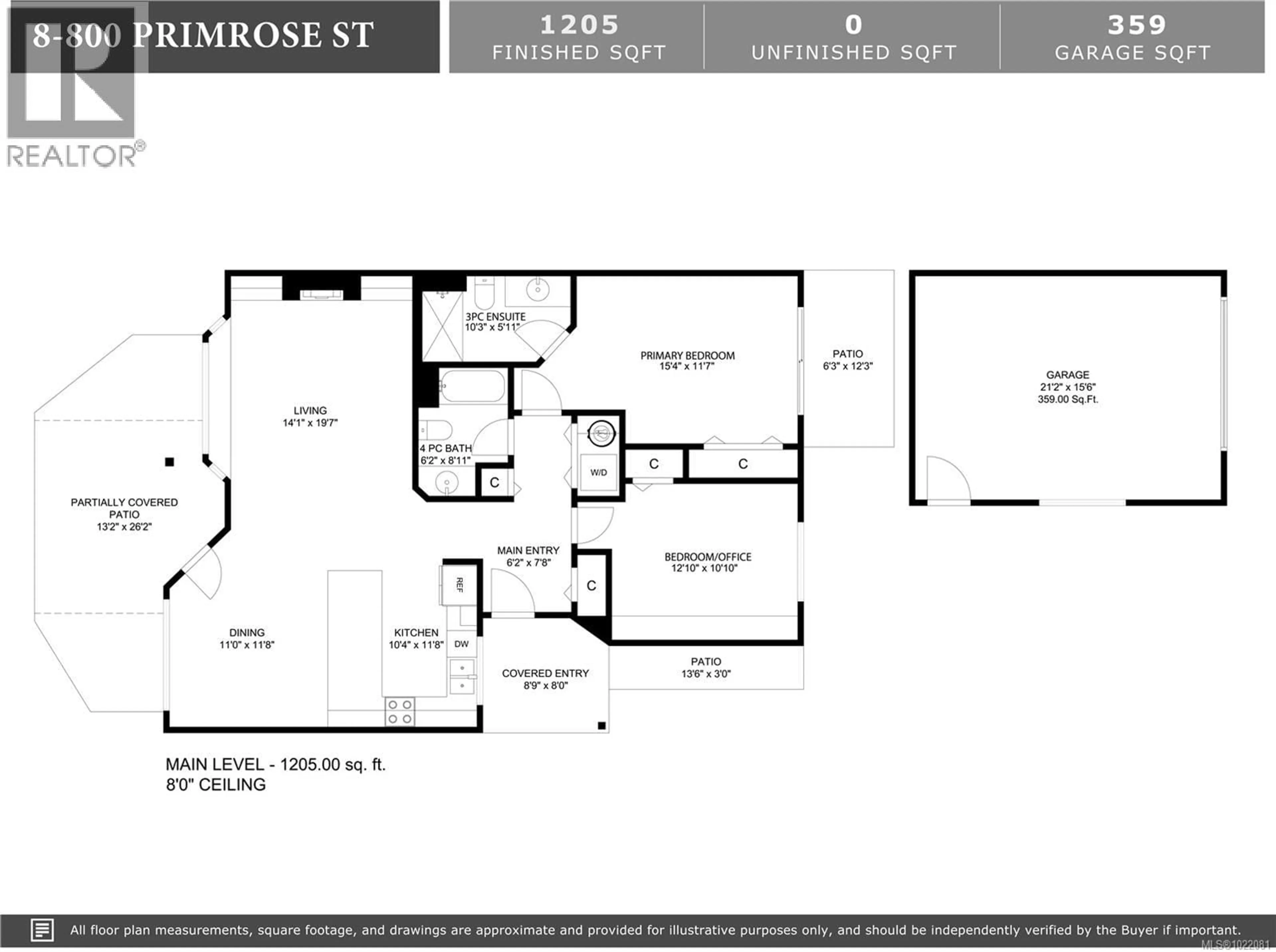 Floor plan for 8 - 800 PRIMROSE STREET, Qualicum Beach British Columbia V9K1N9