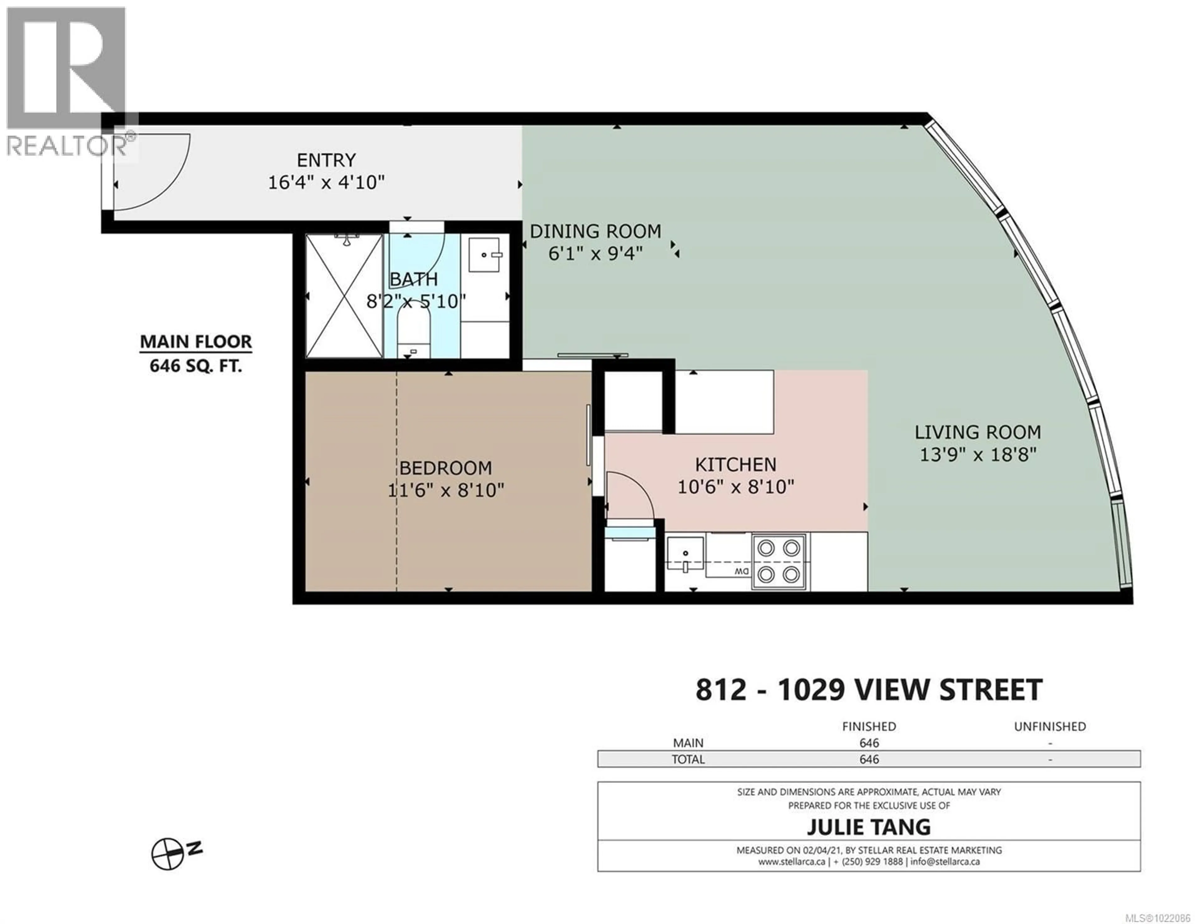 Floor plan for 908 - 1029 VIEW STREET, Victoria British Columbia V8V0C9