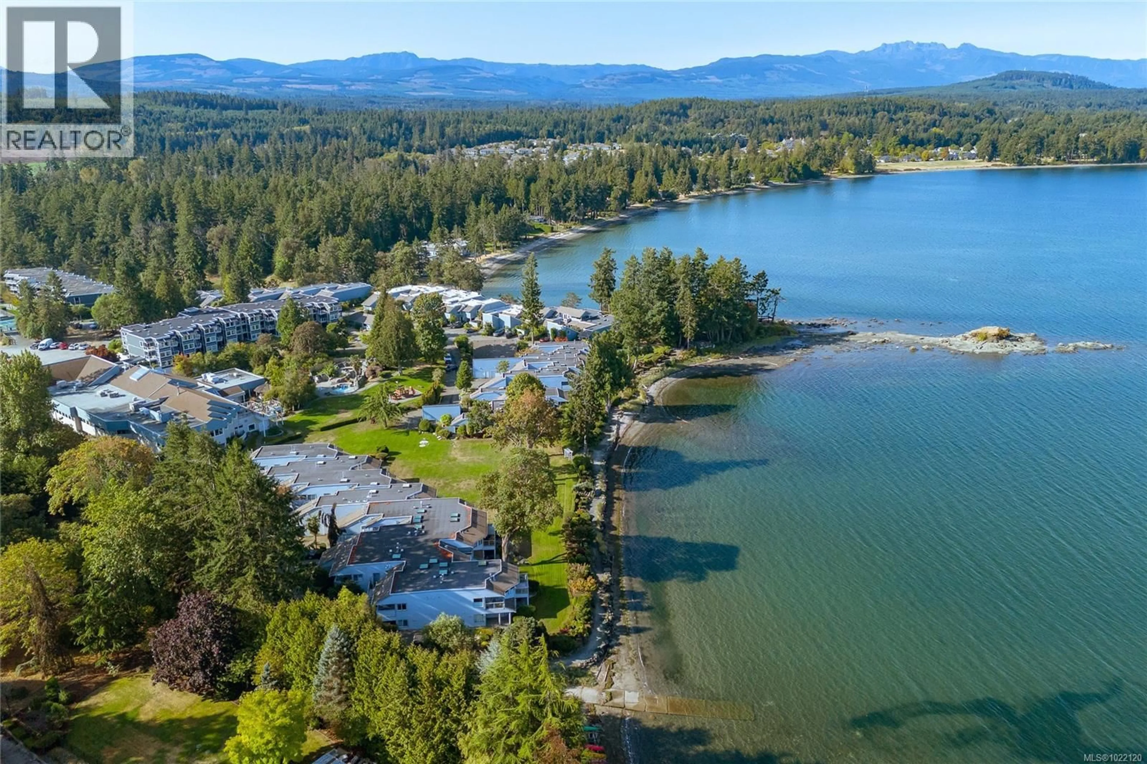 A pic from outside/outdoor area/front of a property/back of a property/a pic from drone, water/lake/river/ocean view for 732 - 1600 STROULGER ROAD, Nanoose Bay British Columbia V9P9B7