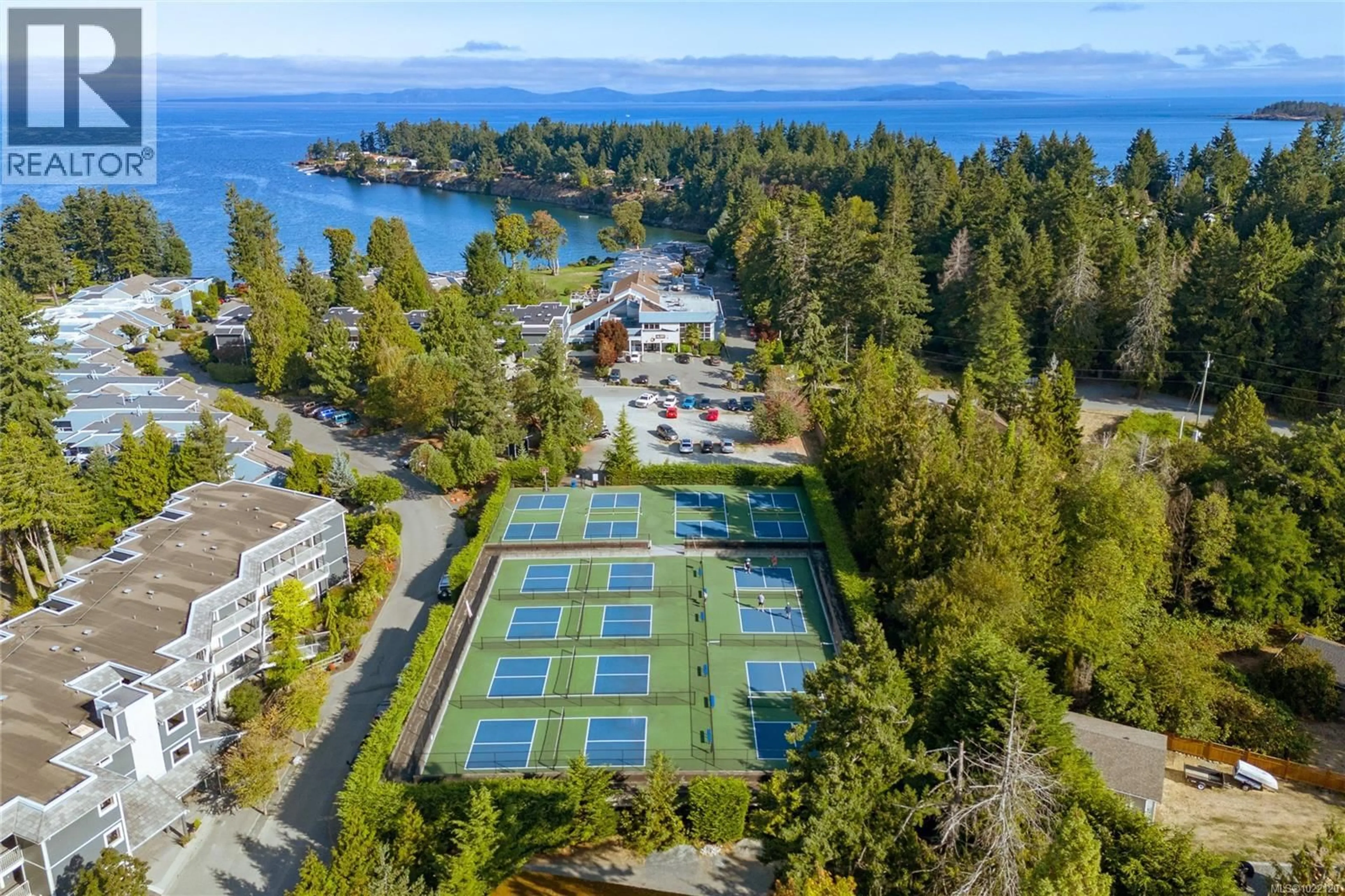 A pic from outside/outdoor area/front of a property/back of a property/a pic from drone, water/lake/river/ocean view for 732 - 1600 STROULGER ROAD, Nanoose Bay British Columbia V9P9B7