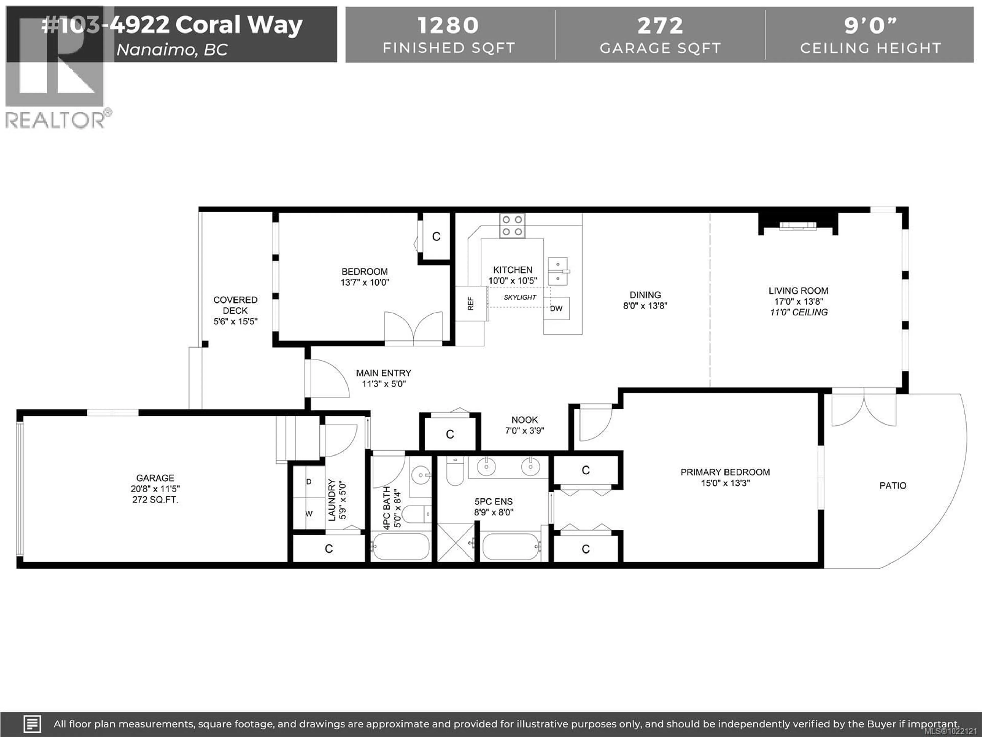 Floor plan for 103 - 4921 CORAL WAY, Nanaimo British Columbia V9V0A3