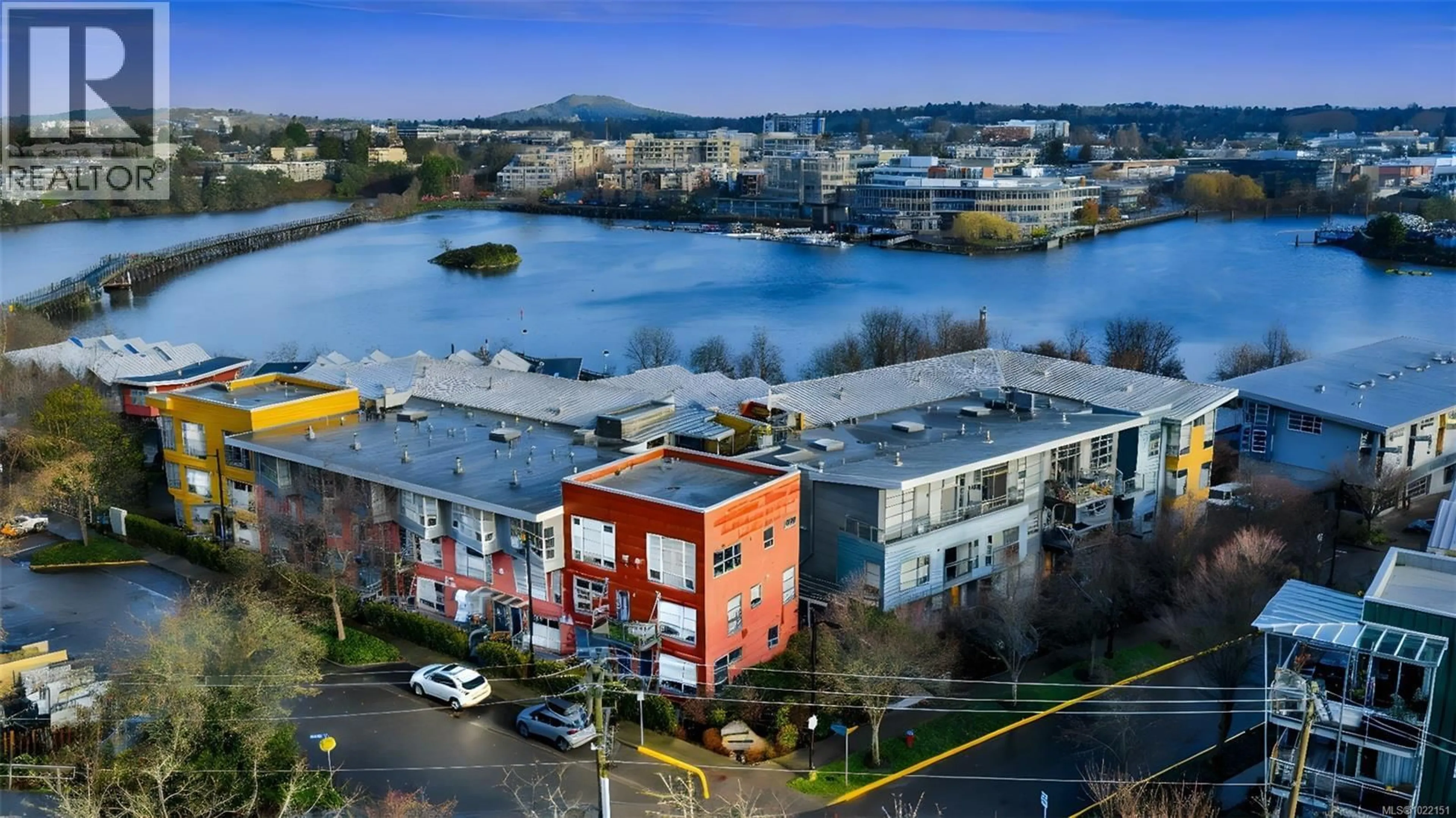A pic from outside/outdoor area/front of a property/back of a property/a pic from drone, water/lake/river/ocean view for 311 - 90 REGATTA LANDING, Victoria British Columbia V9A7R2