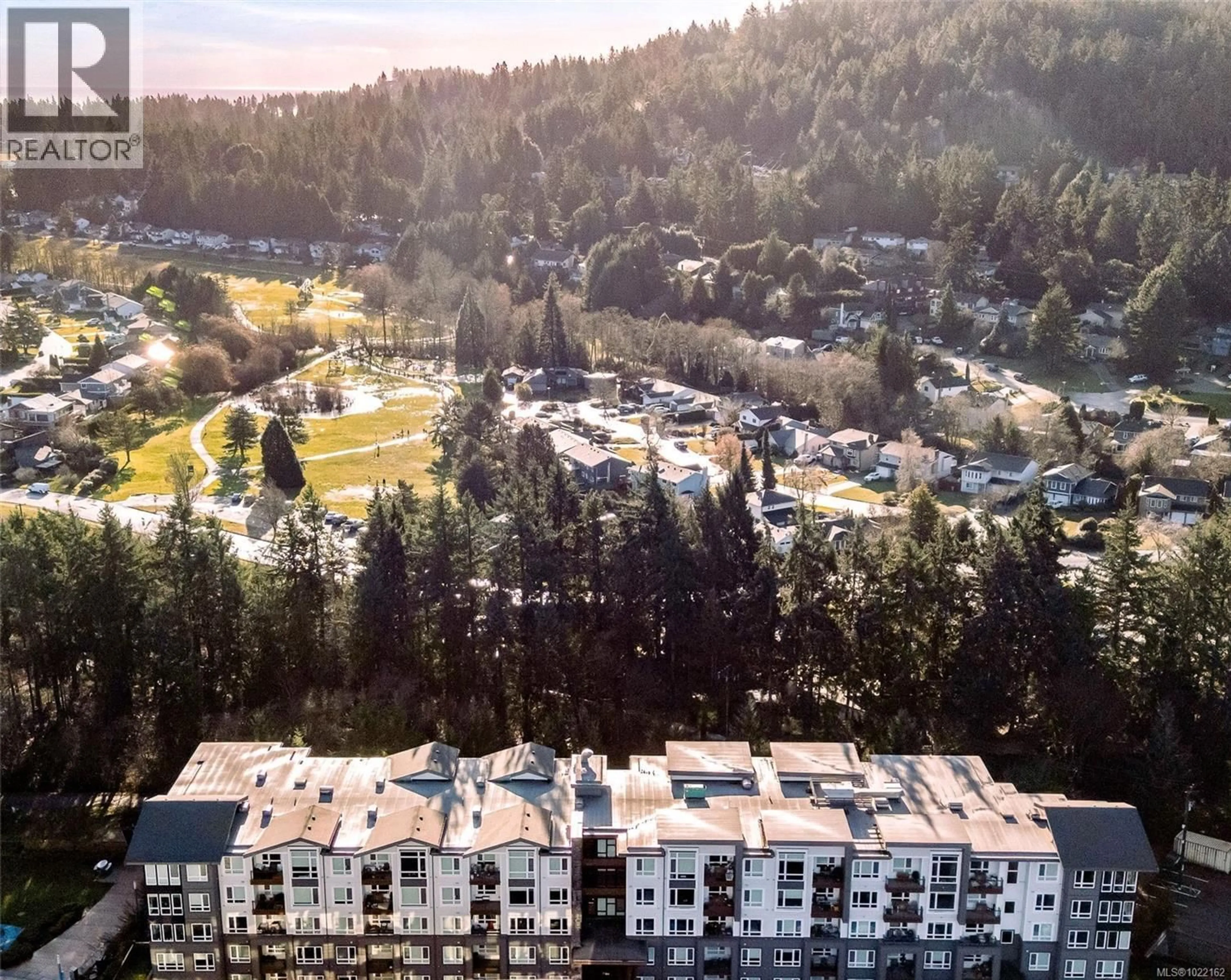 A pic from outside/outdoor area/front of a property/back of a property/a pic from drone, mountain view for 211 - 960 REUNION AVENUE, Langford British Columbia V9B0W5